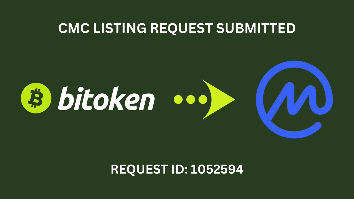 🚨 #Bitoken has submitted a request for a listing on #CoinMarketCap (CMC). Our request ID is 1052594.