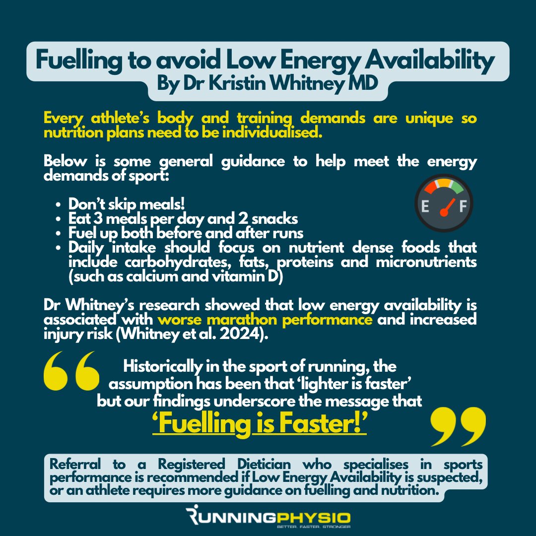 ‘Fuelling is Faster!’ Wise words from Dr Kristin Whitney 👏
Let’s spread this important message to athletes, coaches and health professionals.