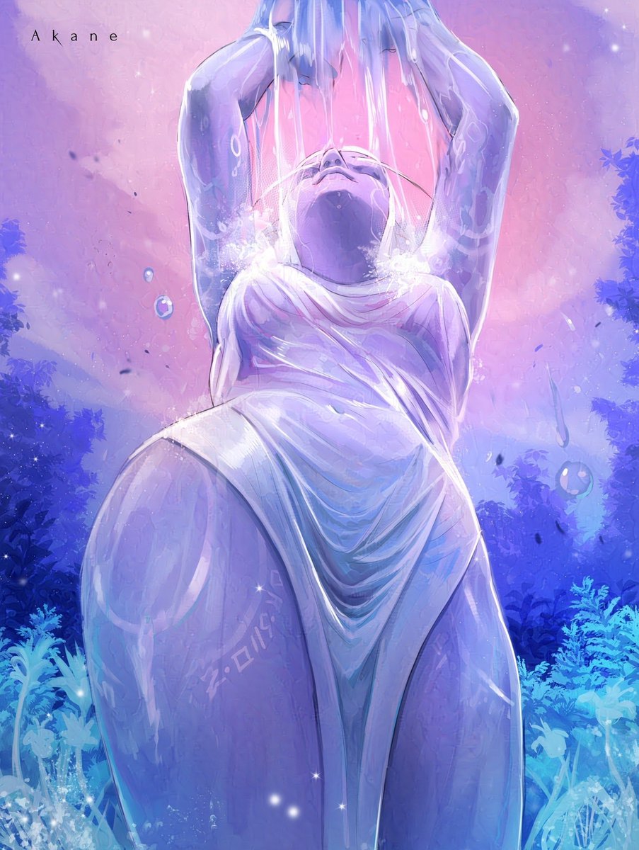 AkaneLogics's tweet photo. HUMAN ARTISTS, use only one piece to convince people to follow you. 

I mean. Viridian as Undine. That's it. https://t.co/l018UFQLWg