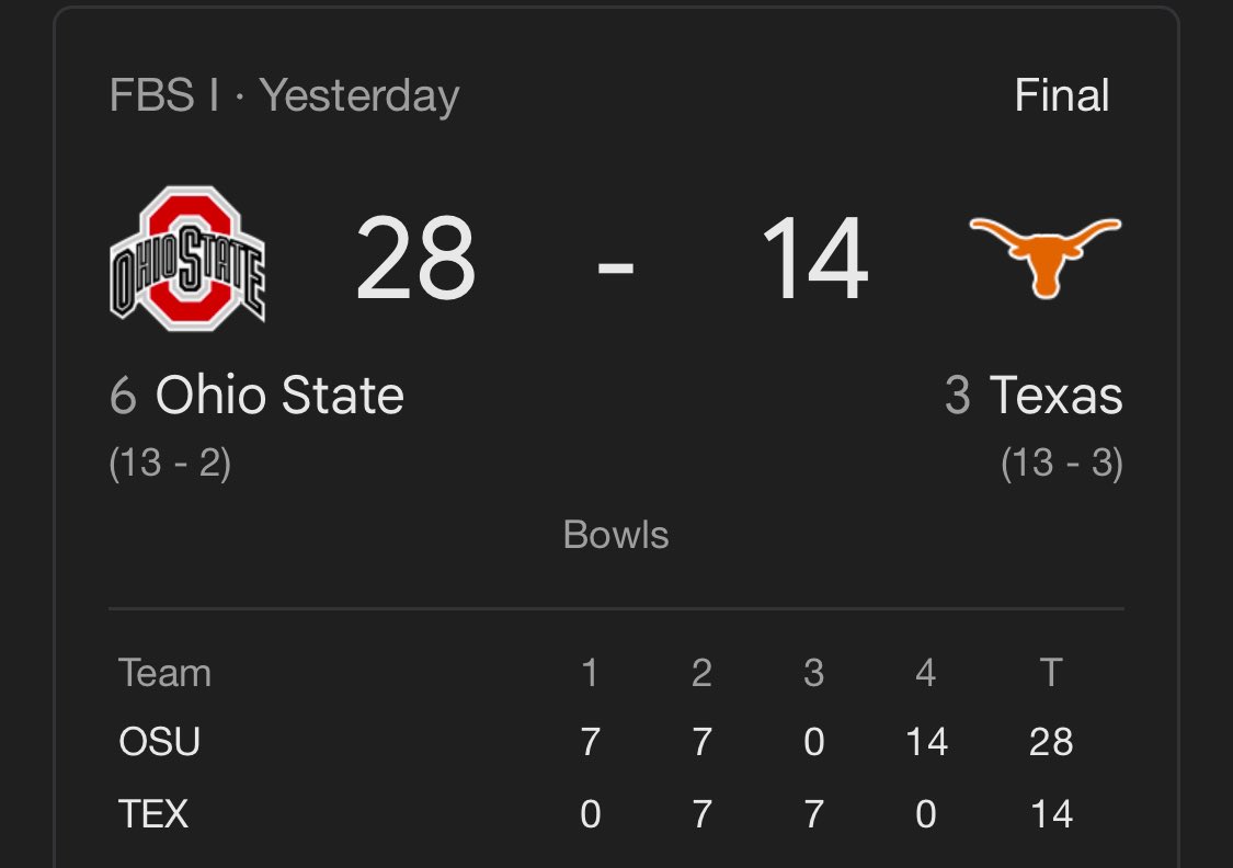 FredSnelson70's tweet photo. At least Ohio got something going for them with football. I actually was yelling and losing my shit. One of the first games I’ve enjoyed in awhile. #football #CollegeFootball https://t.co/bMASDzZTvy
