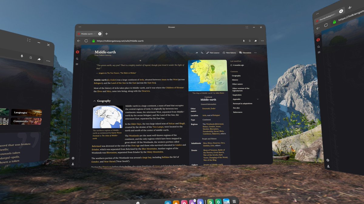 Curious what Tolkien Gateway looks like in virtual reality? We continue to design TG to support you wherever you are.