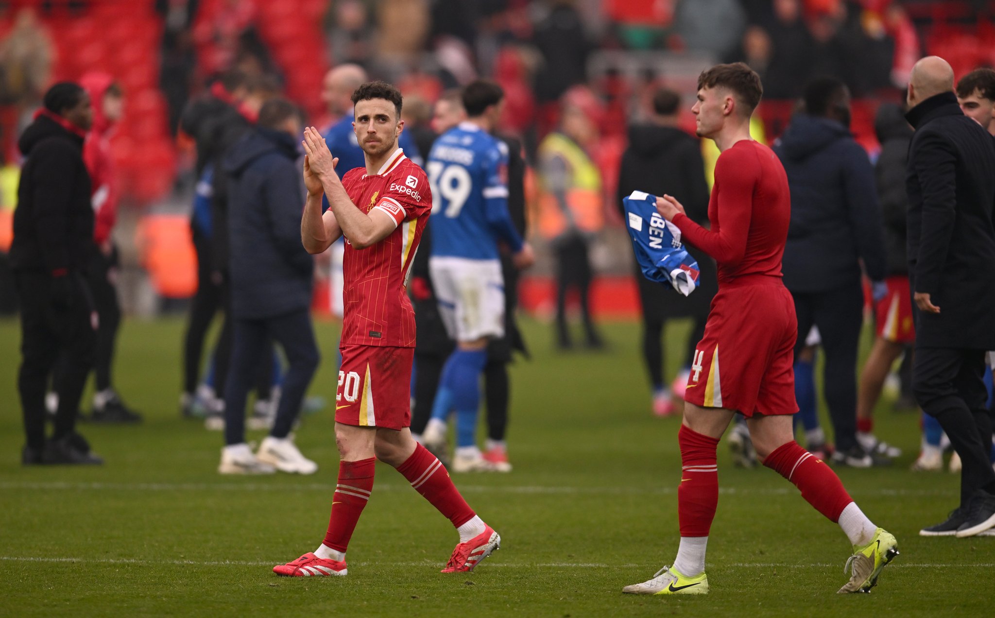 Diogo Jota claps Liverpool fans as captain