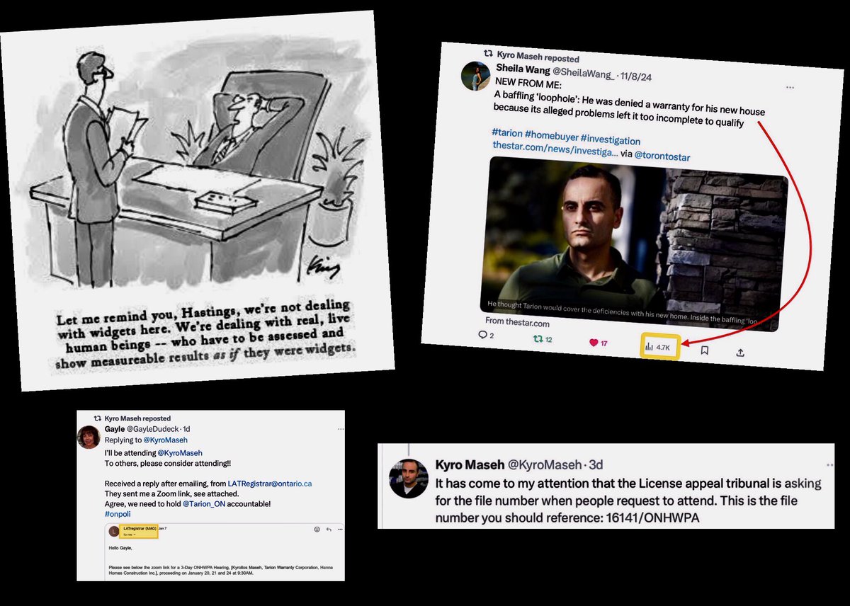 GayleDudeck's tweet photo. As my forever loved brother, political cartoonist for Ottawa Citizen, mentor, advisor @alan_at_helix (RIP) said:  It’s the  “widgets” ⬇️
Please chime in, like on X.
And attend the LAT @Tarion_ON ‘tribunal’!
Widgets are looking good! @KyroMaseh @SheilaWang_ 
#NoJusticeNoPeace https://t.co/QAqqG3VETZ