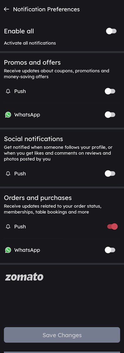 abeshius's tweet photo. Is respecting user choice with regards to promos and notifs not a thing in Indian apps like @zomato ? There's got to be a law or something right? 
Hardly the only app that does it - but I'm genuinely curious if there are any repercussions at all https://t.co/WdDwZhttls