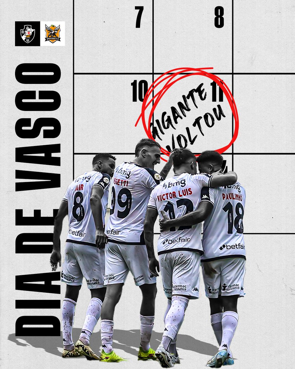 vasco_studio's tweet photo. O Gigante voltou! A saudade foi grande, mas a espera valeu a pena. Vamos juntos, Torcida Vascaína, apoiar o time nessa nova jornada! 💪🏆

Hoje, 11/01, tem jogo contra o Nova Iguaçu, às 16:30. Não perca! #VamosVasco @VascodaGama https://t.co/Q4ZbuhvHs5