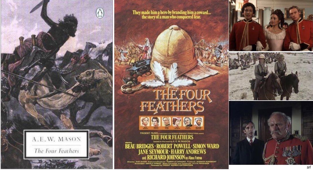 SaveRedlandLibr's tweet image. 3:50pm TODAY on @TalkingPicsTV

The 1978 #Adventure TVfilm🎥 “The Four Feathers” directed by #DonSharp from a screenplay by #GeraldDiPego

Based on #AEWMason’s 1902 novel📖

🌟#BeauBridges #JaneSeymour #RobertPowell #SimonWard #HarryAndrews #RichardJohnson #DavidRobb #RobinBailey