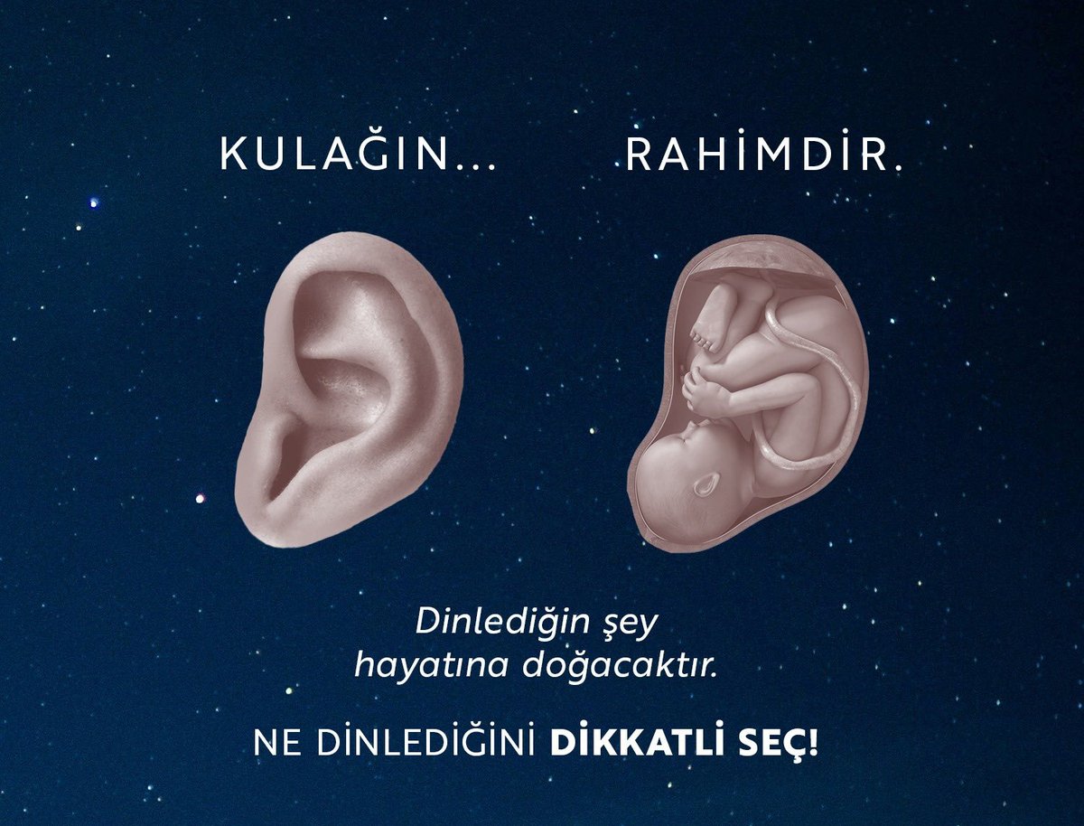 Kulağın rahimdir 👂

Dinlediğin şey hayatına doğacaktır.