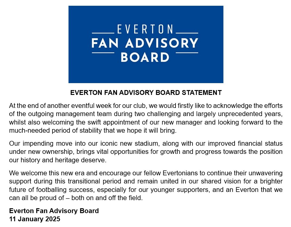 EFC_FanAdvisory's tweet image. Our statement regarding today's appointment.

UTFT 💙