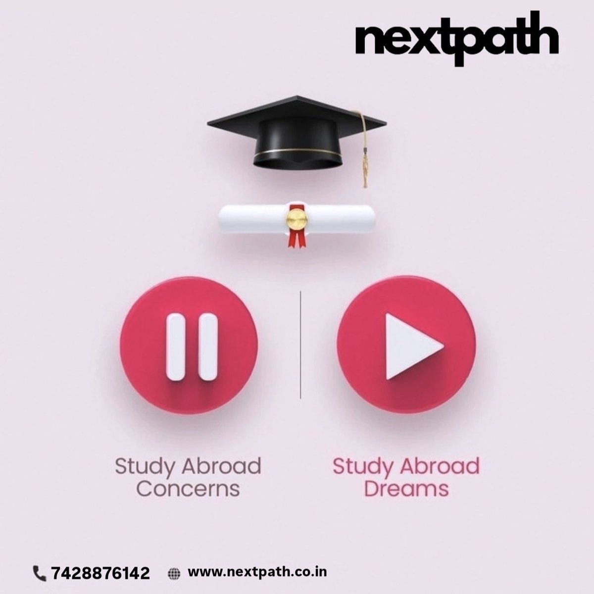 areeb62405's tweet image. Pause your study abroad concerns and play your study abroad dreams with Nextpath. Turn your aspirations into achievements today!

#Nextpath #StudyAbroad #DreamBig #EducationGoals #FutureReady #GlobalEducation #StudyAbroadJourney #HigherEducation #CareerSuccess