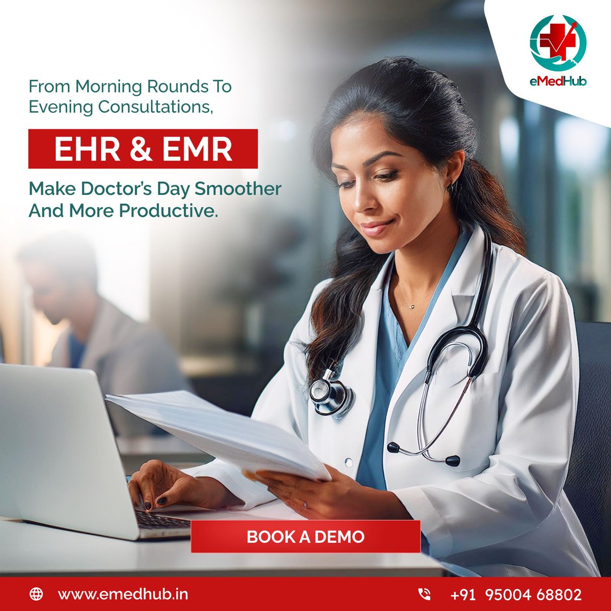 eMedHub1's tweet image. From morning rounds to evening consultations, eMedHub&apos;s EHR &amp;amp; EMR solutions make a doctor&apos;s day smoother and more productive. Stay organized, save time, and focus more on patient care.
📞 Call us: +91 95004 68802
🌐 Visit: emedhub.in
#EHRSolutions #EMRSoftware