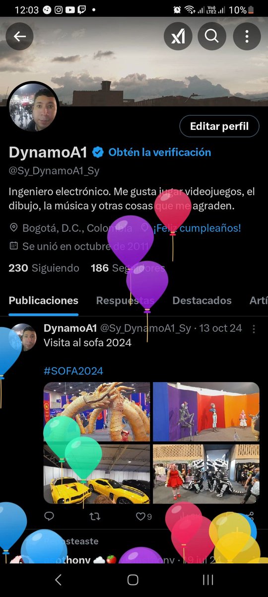 Sy_DynamoA1_Sy's tweet photo. Me volvieron a salir los globitos 🥳🥳

#HappyBirthday #FelizCumpleaños https://t.co/Zm5XJ33p3m