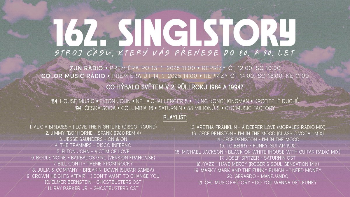 SinglStory's tweet photo. Nový výlet do #historie #80s a #90s se @singlstory je tady! Již dnes v 11:00 na 🌊 @zunradio  a v úterý ve 14:00 na 🌊 #colormusicradio  📻 Těšíme se na vás!😎
Tento pořad vám přináší Concia tech - servis bioplynových stanic a Coucou Pastrami Foodtruck!
#retro https://t.co/FuruKWnA2w