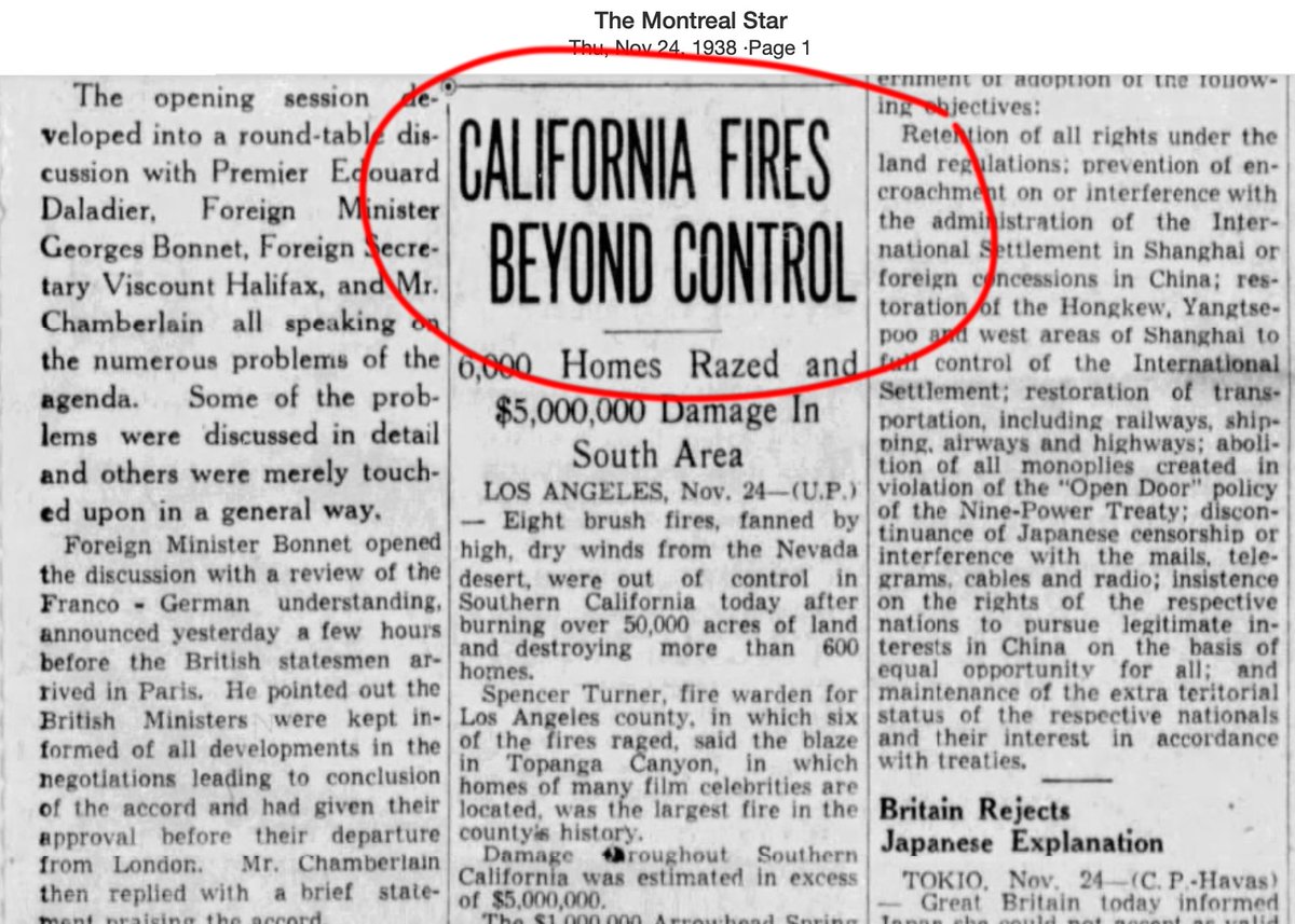 For the climate liars trying to link the LA fires with "global warming," this 👇from 1938. h/t <a href="/TonyClimate/">Tony Heller 🇺🇸 🇯🇵</a>