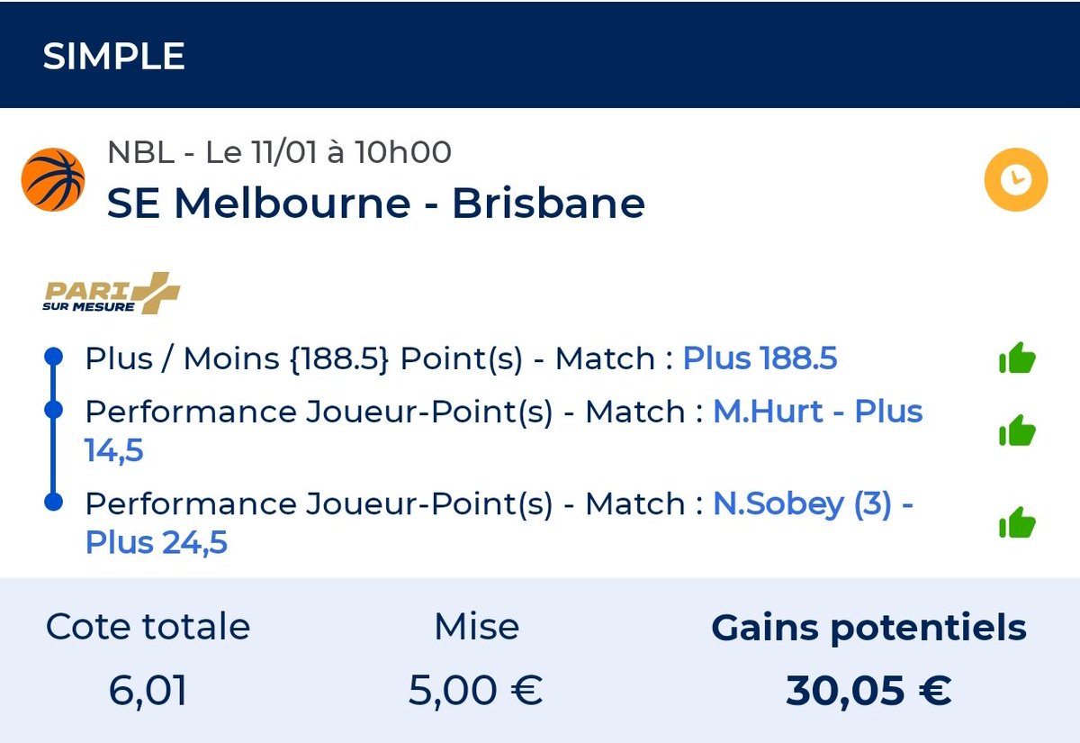 alexjonki1's tweet photo. @ParionsSport , bonjour j'attends depuis ce midi le paiement de ce pari, validé mais non payé 😏 pouvez vous agir ? Merci https://t.co/csw25OrLwO