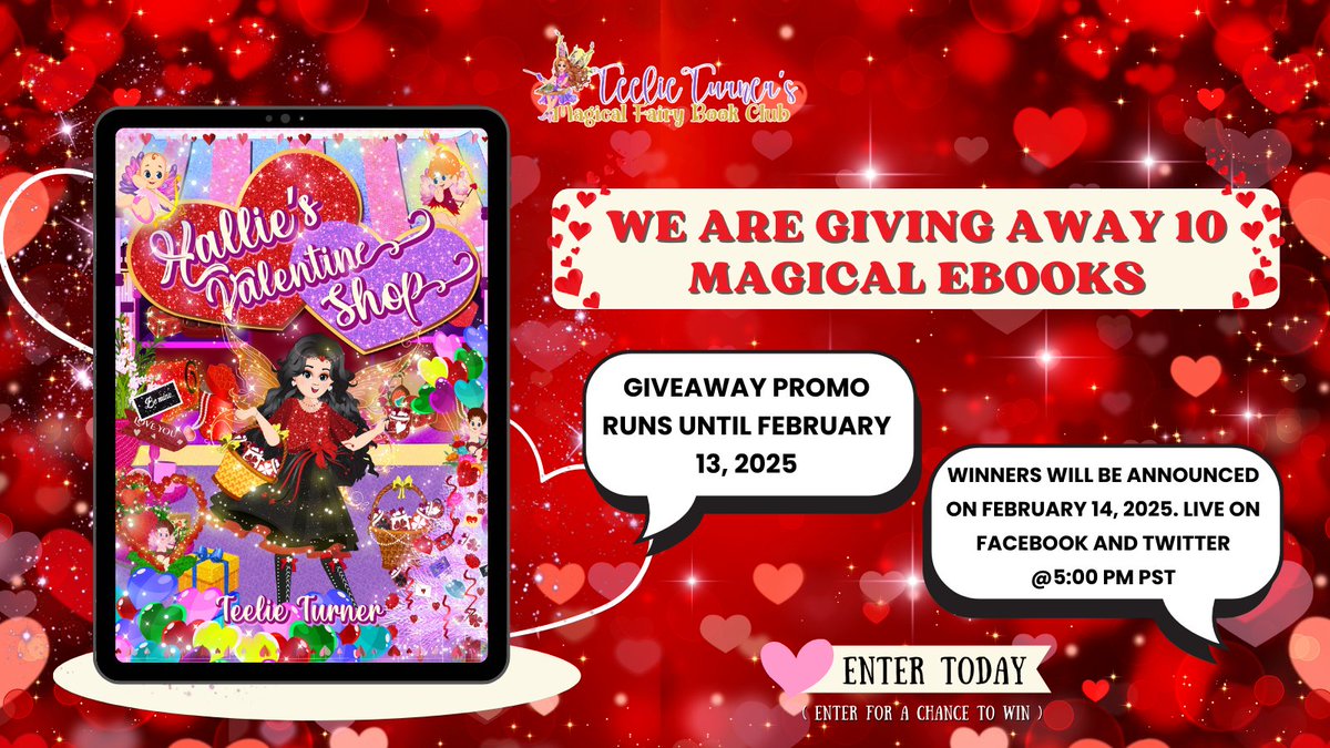 teeliesgarden's tweet photo. Win 1 of 10 Magical eBook Copies of Hallie’s Valentine Shop! ✨ 📩 Share your name and email below for a chance to win one of 10 eBook copies of Hallie’s Valentine Shop >>> htt[ps://bit.ly/4jf2bga
#ValentineMagic #Giveaway #HalliesValentineShop #ParentsWhoRead #MagicalReads https://t.co/1UNFM9CuoY
