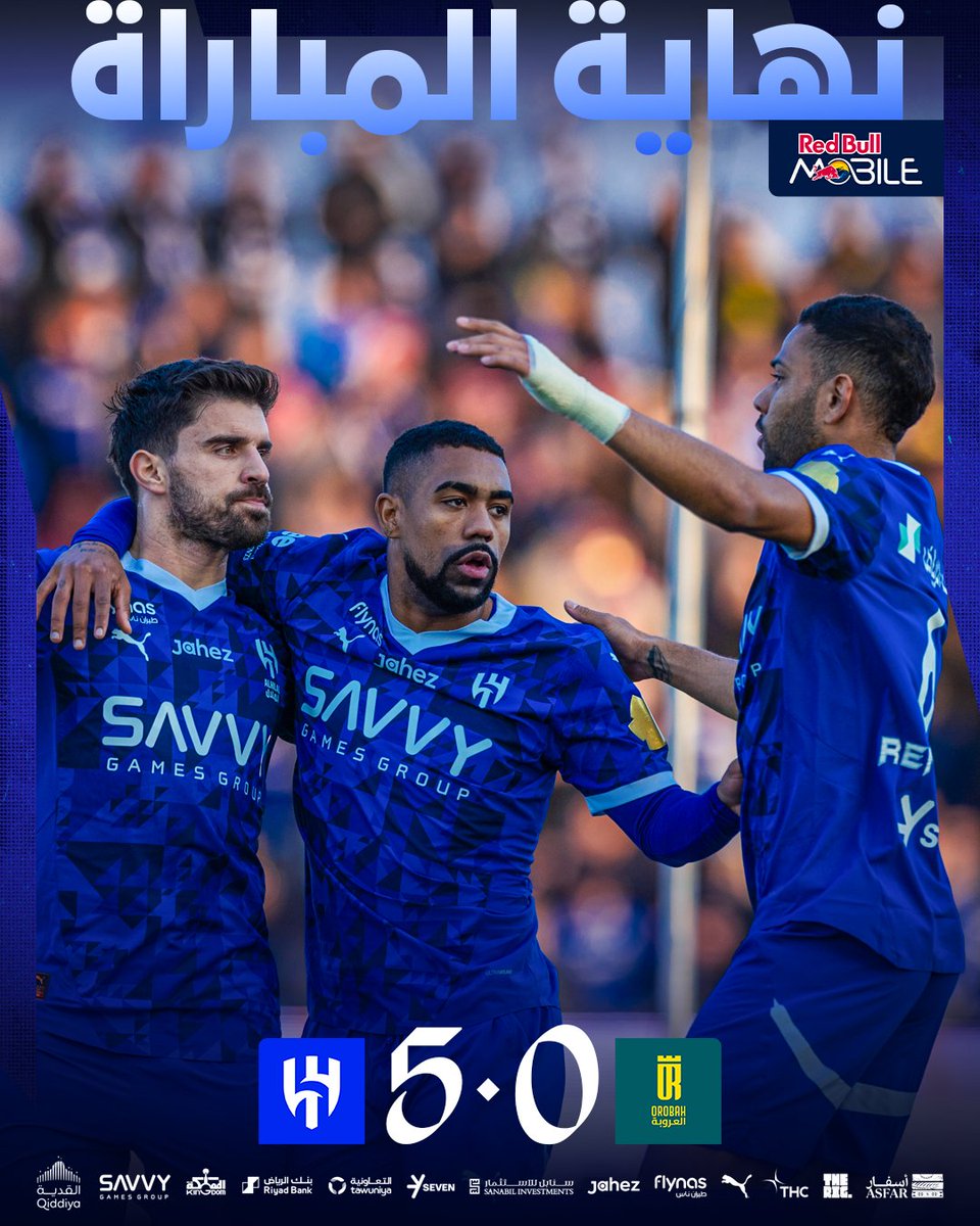 خماسية هلالية 💪
 
مبروك للزعماء 💙👏
 
#الهلال
