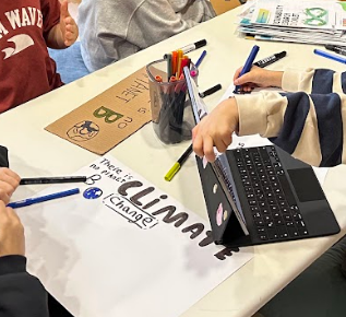 Grade4English's tweet photo. Arın K., inspired by @GretaThunberg, @AtlasSarrafoglu  and his sister Ada K., began his journey to fight climate change! 🌍 Last Friday, he and Demirhan, Nil, Ayşe, and Muna used recess to plan #ClimateAction and raise awareness for the first time.  #FridaysForFuture #EcoWarriors https://t.co/ZqP9YRUyUk