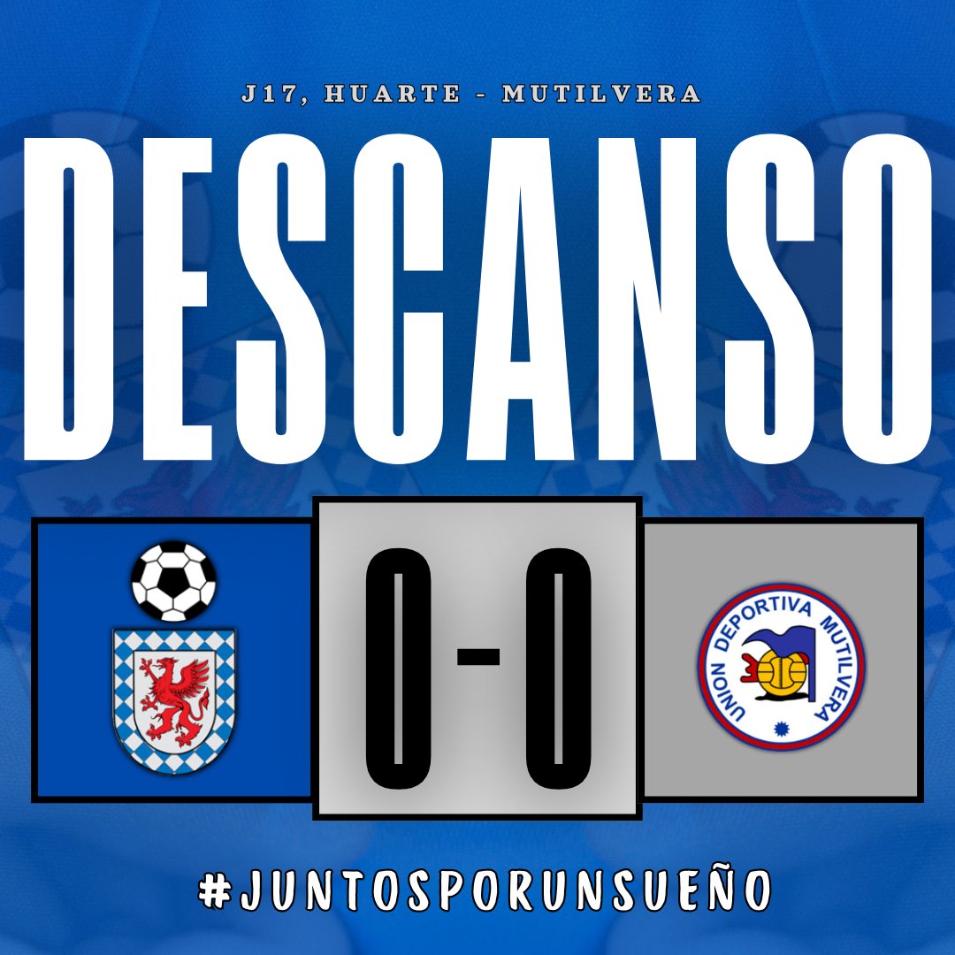 CD_HUARTE's tweet photo. 𝗗𝗘𝗦𝗖𝗔𝗡𝗦𝗢 | ⏸️ 45’ | 0-0 | ¡Descanso en el #HuarteMutilvera ! ⚔️ 

El primer equipo empata al descanso con el resultado intacto gracias al penalti parado por Satrus.

#TodoAlAzul | #TerceraRFEF 🏆 https://t.co/KlMOEkGUxZ