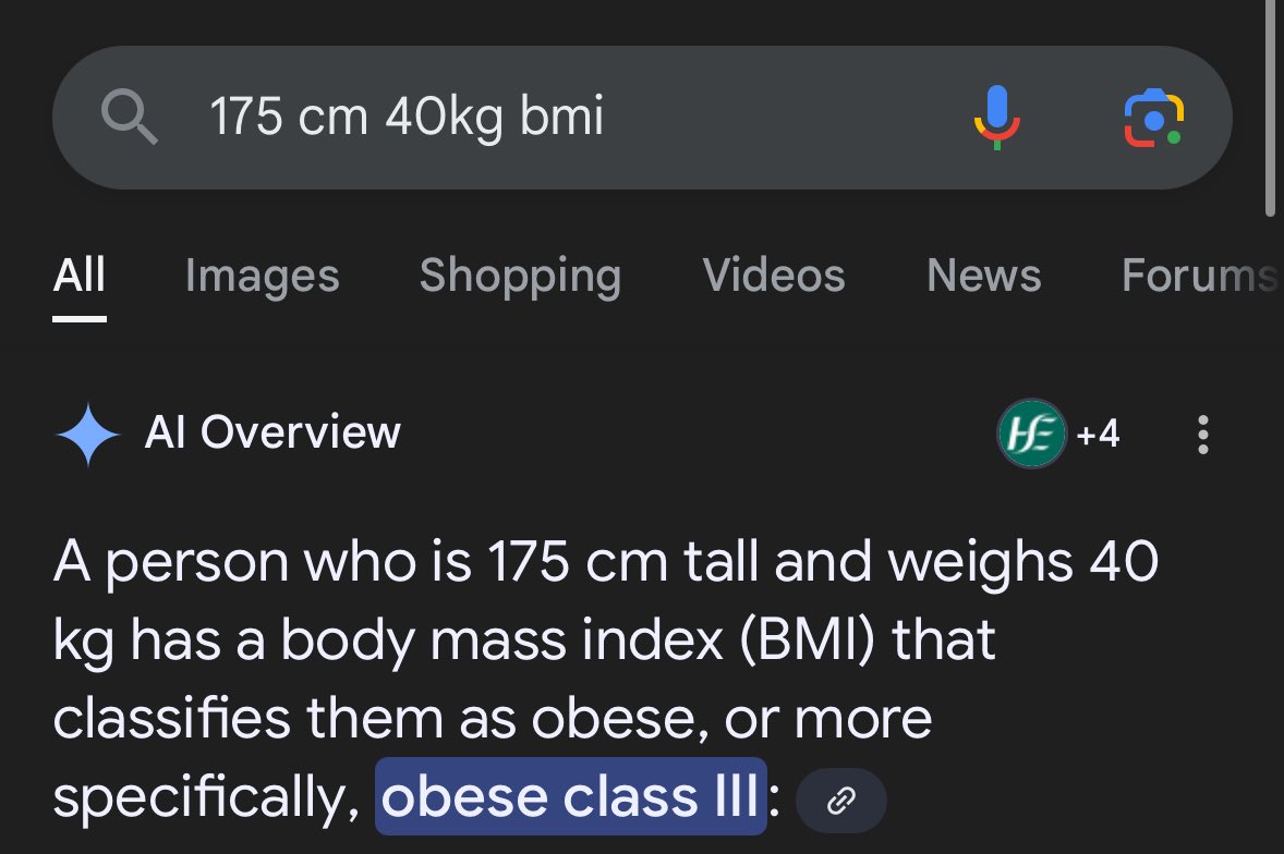 athinnerray's tweet photo. ai is fucking hilarious it would literally put me at 13.1 😭😭😭 https://t.co/LdM7hoPMAZ