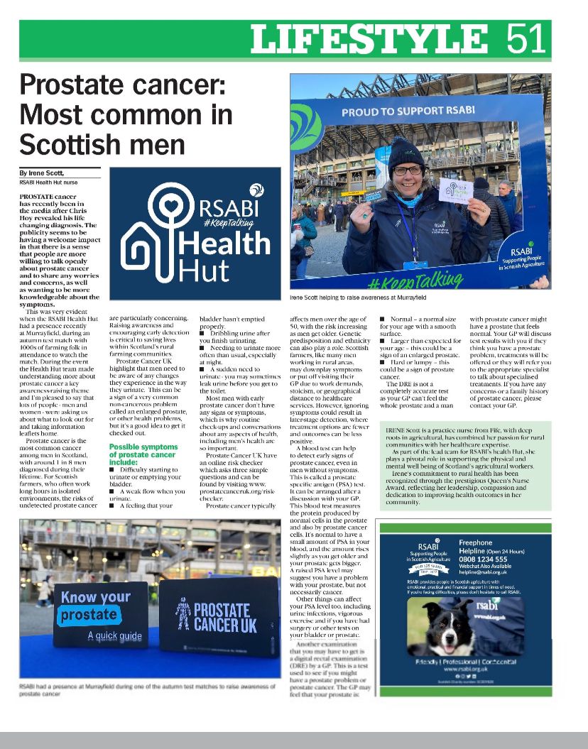 Irene Scott QN (@irenesc80247899) on Twitter photo Very proud to be on the front page of the farming supplement in <a href="/thecourieruk/">The Courier</a> <a href="/pressjournal/">The Press and Journal</a> today, promoting the work of <a href="/RSABI/">RSABI - supporting people in Scottish agriculture</a>'s Health Hut and also <a href="/QNI_Scotland/">QNIS</a> <a href="/scotgovhealth/">Scot Gov Health</a> <a href="/BHFScotland/">BHF Scotland</a> <a href="/SHARPScotland/">SHARP</a> <a href="/nhsfife/">NHS Fife</a> <a href="/FifeHSCP/">Fife Health & Social Care Partnership</a> <a href="/GpnNes/">NES GPN</a> <a href="/heartukcharity/">HEART UK</a> Very proud to be on the front page of the farming supplement in <a href="/thecourieruk/">The Courier</a> <a href="/pressjournal/">The Press and Journal</a> today, promoting the work of <a href="/RSABI/">RSABI - supporting people in Scottish agriculture</a>'s Health Hut and also <a href="/QNI_Scotland/">QNIS</a> <a href="/scotgovhealth/">Scot Gov Health</a> <a href="/BHFScotland/">BHF Scotland</a> <a href="/SHARPScotland/">SHARP</a> <a href="/nhsfife/">NHS Fife</a> <a href="/FifeHSCP/">Fife Health & Social Care Partnership</a> <a href="/GpnNes/">NES GPN</a> <a href="/heartukcharity/">HEART UK</a>