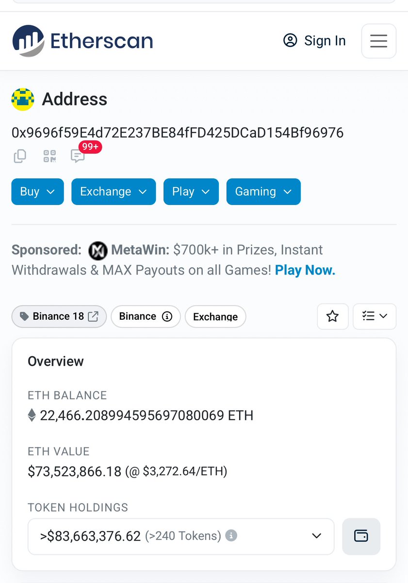 GarrettHutslar's tweet photo. @MaxBecauseBTC I traced it to this…. Looks like a Binance wallet. Interesting… 🤔 https://t.co/STBbtUVbgD
