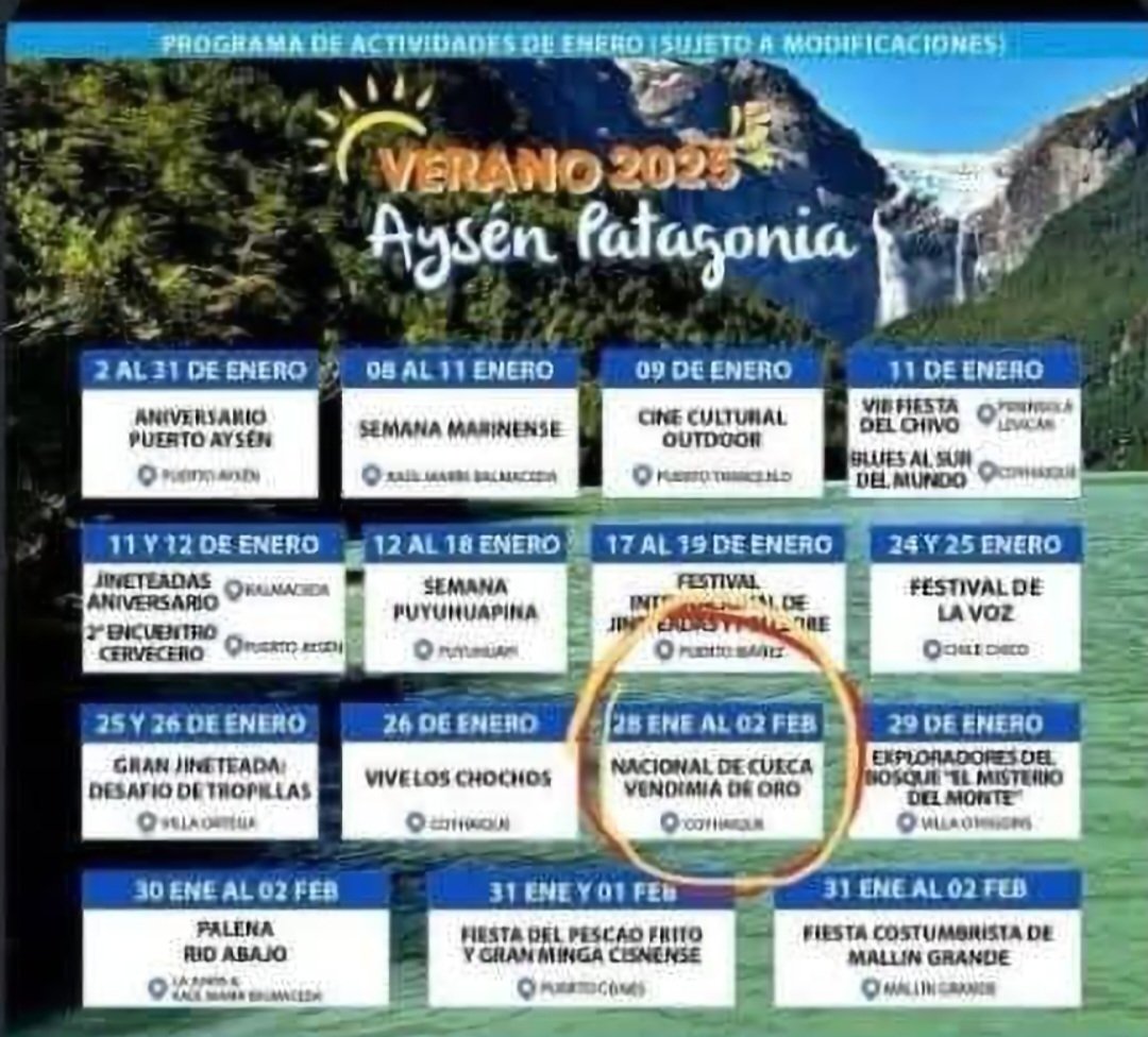 lobravoi's tweet photo. Hace 03 días @sernaturaysen @municoyhaique
@goreaysen @DPRAysen confirmaron actividades ,ayer suspende nacional de cueca 
Quien devuelve dineros a tod@s los q venían ha competir o se deciden y realizan actividad 
@Radio45Sur
@RadioGenialFM
@radiosantamaria
#coyhaique https://t.co/CK78sfYWx9