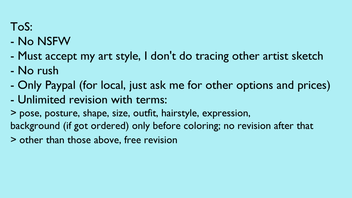As Promised, I will open the commission again in January
🔥Commission Open (1/5)🔥
Term of service in the picture
Share will be very appreciated 😇