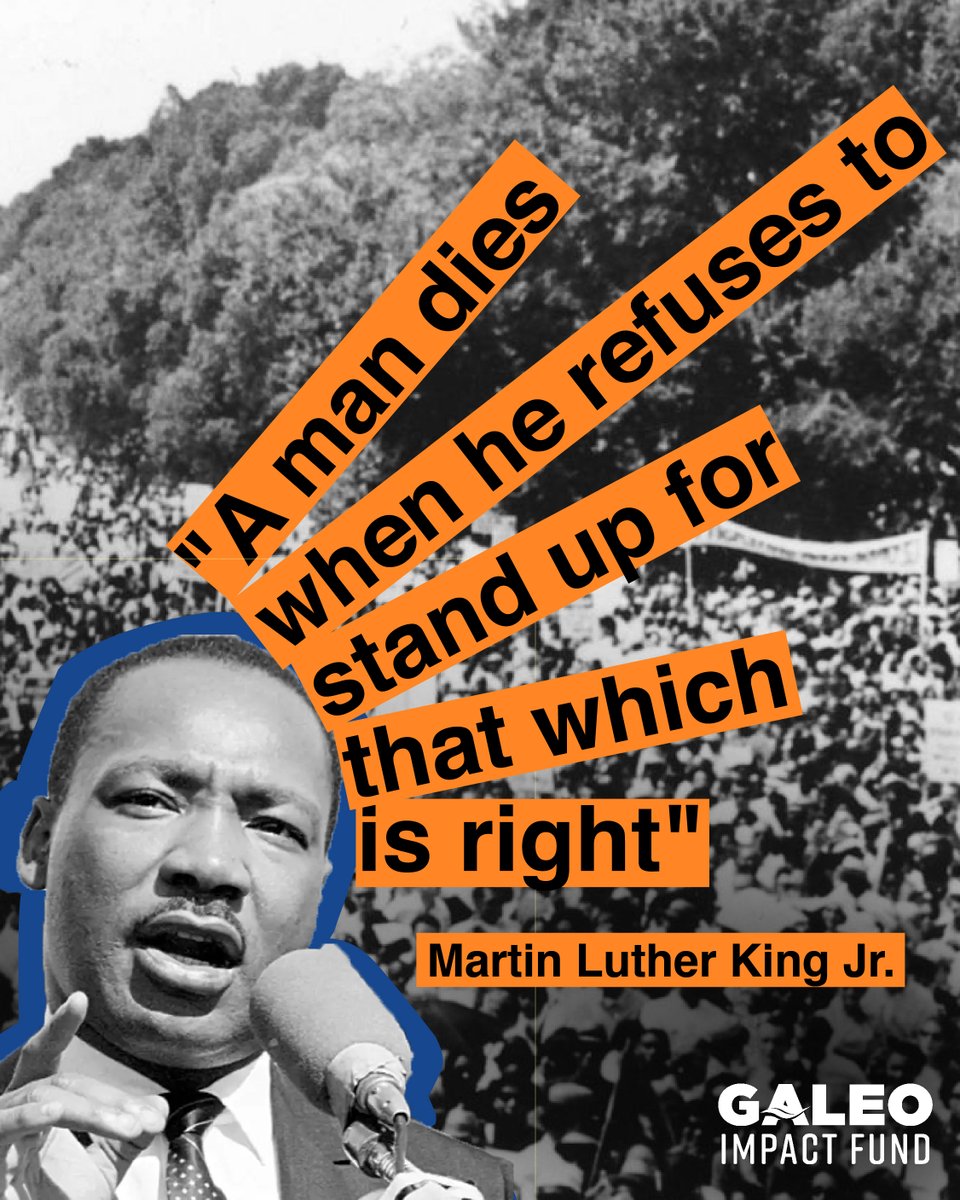 GALEOImpactFund's tweet image. These powerful words remind us that fighting for justice and equality is essential. ✊🏽💙 MLK dedicated his life to challenging oppression. Let&apos;s honor him by continuing the fight for equality today. ✨ #MLK #JusticeForAll #StandUpForWhatIsRight #CivilRights #LegacyOfLove