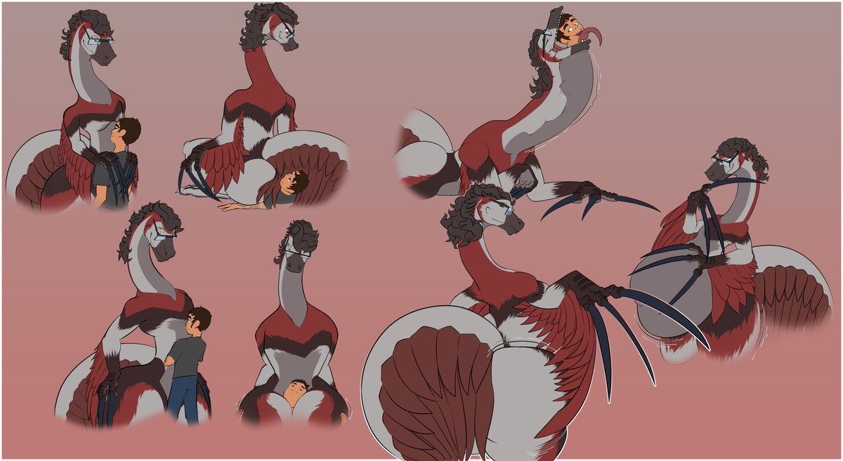 A silly little gift for <a href="/DragonsAndDraw/">Dragons&Drawings-!!🔞🔞🔞!!!🇨🇦</a> with his big dino teasing my human. A little revenge for me bullying his own human in previous art pieces~
Art by <a href="/GoblinsPrairie/">🔞 Prairie Goblins 🔞 🔶️ OPEN 0/3 🔶️</a>