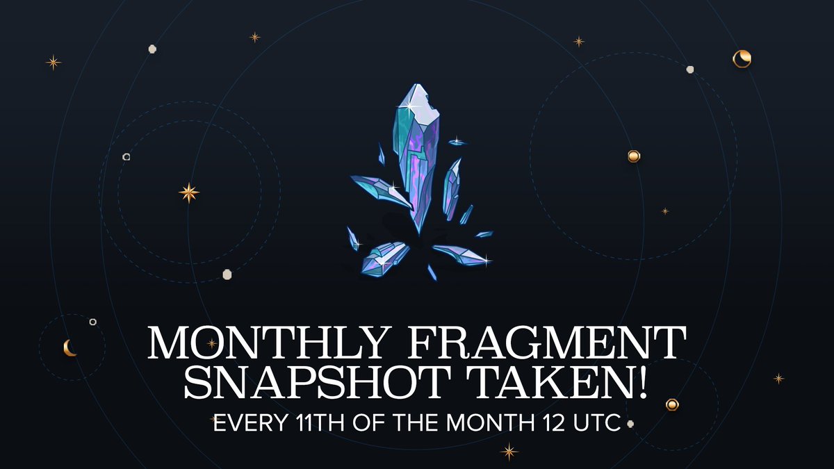 playcivitas's tweet photo. Hey Citizens!

We're taking snapshots of your collections for FRAGMENTS every month on the 11th at 1200 UTC. 

We've already taken this month's snapshot 💯

Thank you for your continued support! https://t.co/h4MHKjVUaF