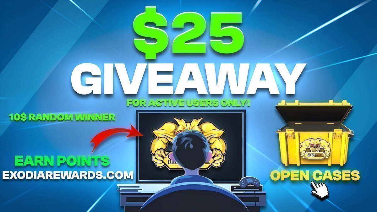ExodiaSecret's tweet photo. WE ARE LIVE!👉https://t.co/zmInMznr3J                                                           

$25 STREAM GIVEAWAY        
+10$ Random              

☑️Retweet       
✅Tag 2 friends     
☑️MUST BE ACTIVE https://t.co/vysSco5weD