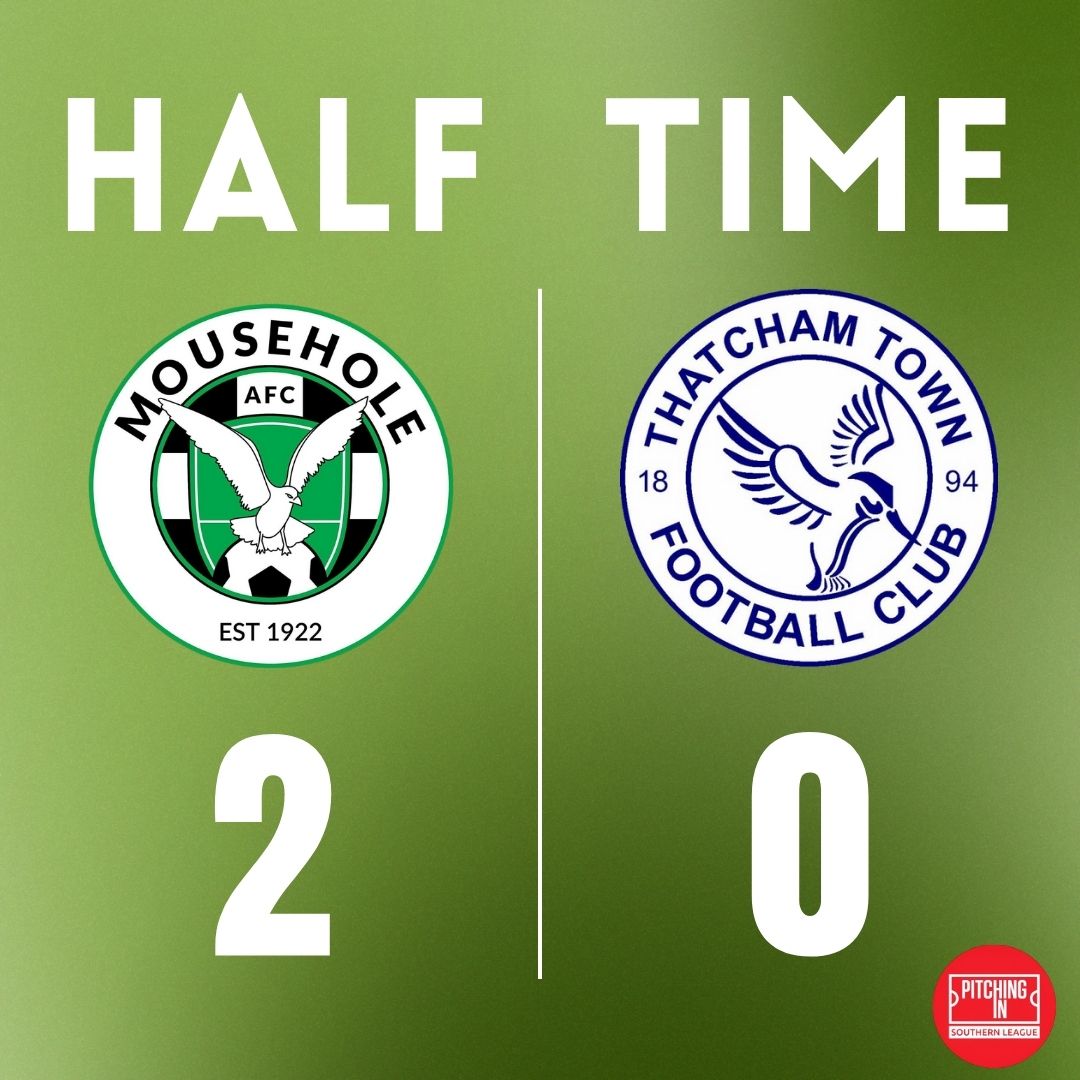 MouseholeAFC's tweet photo. HT | MOUSEHOLE 2-0 @Thatcham_TownFC 

Tricky conditions but the lads have found a way into a two-goal lead at the break.

Goals from @Oscar_Massey14 and @Tallanmitch10 

@Cornishfootball @swsportsnews @SouthernLeague1
#flyingalltogether #wayoutwest #seagulls #mafc https://t.co/86ZxFPN4Vj