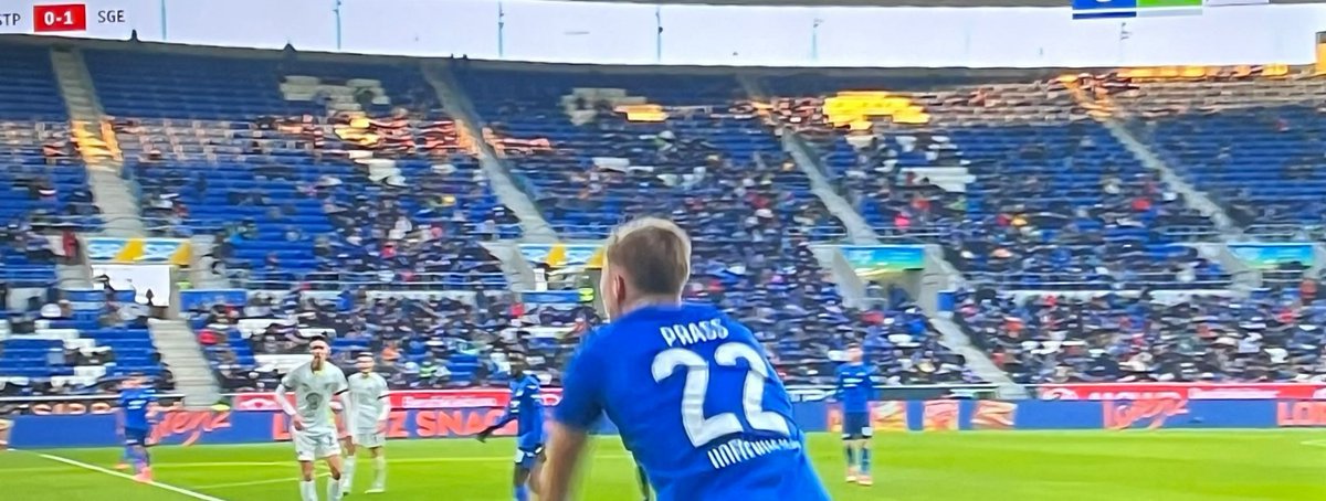 Samstag, 11.01.2025, 15:30 Uhr: #tsgwob
 
Offizielle Zuschauerzahl: 18.114 in der PreZero-Arena
Auslastung: 60,07%

Wa(h)re Zuschauer: 9.228
Reale Auslastung: 30,60%