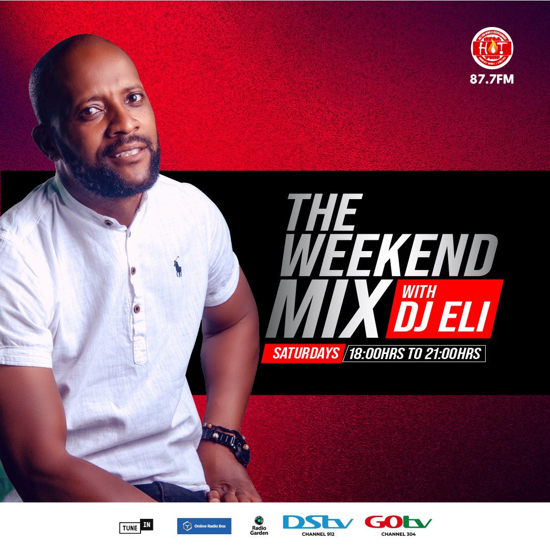 HOT877Zambia's tweet photo. The Weekend Mix with DJ Eli is live NOW on Hot 87.7FM! Tune in and set the vibe for your Saturday night.
What’s your plan for the weekend? Let us know!
#TheWeekendMix #HotFM #HotAt20 https://t.co/zxRCKzP97k