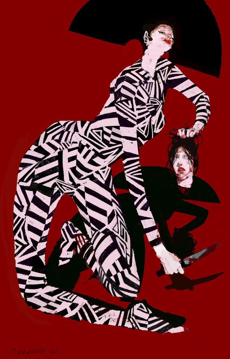 Woman carrying a head