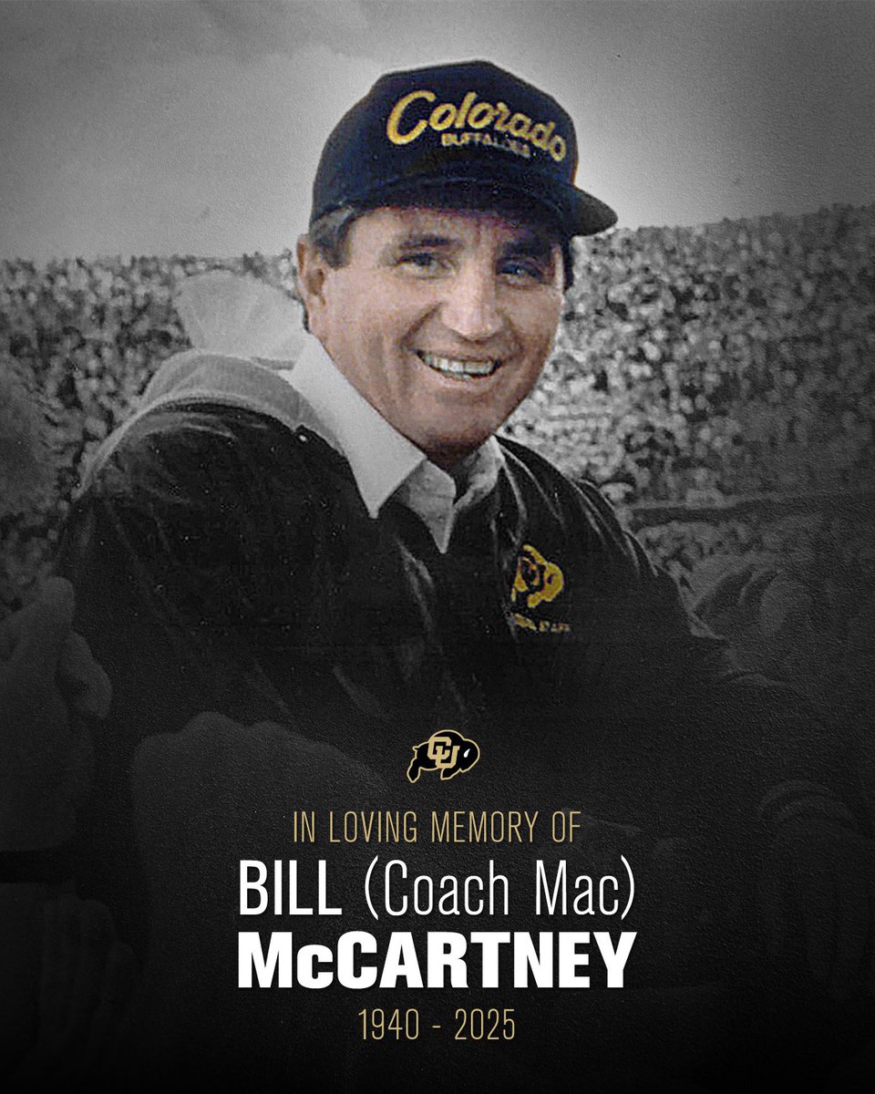 KirkMucker's tweet photo. Waking up to this news stinks but I’m happy coach Mac is at peace now. He is the reason I fell in love with Colorado football in the late 80’s as a young boy. Thank you for being an inspiration to all off Buffs nation and rest in peace legend. #RIPCoachMac https://t.co/WLvXTuNbhz