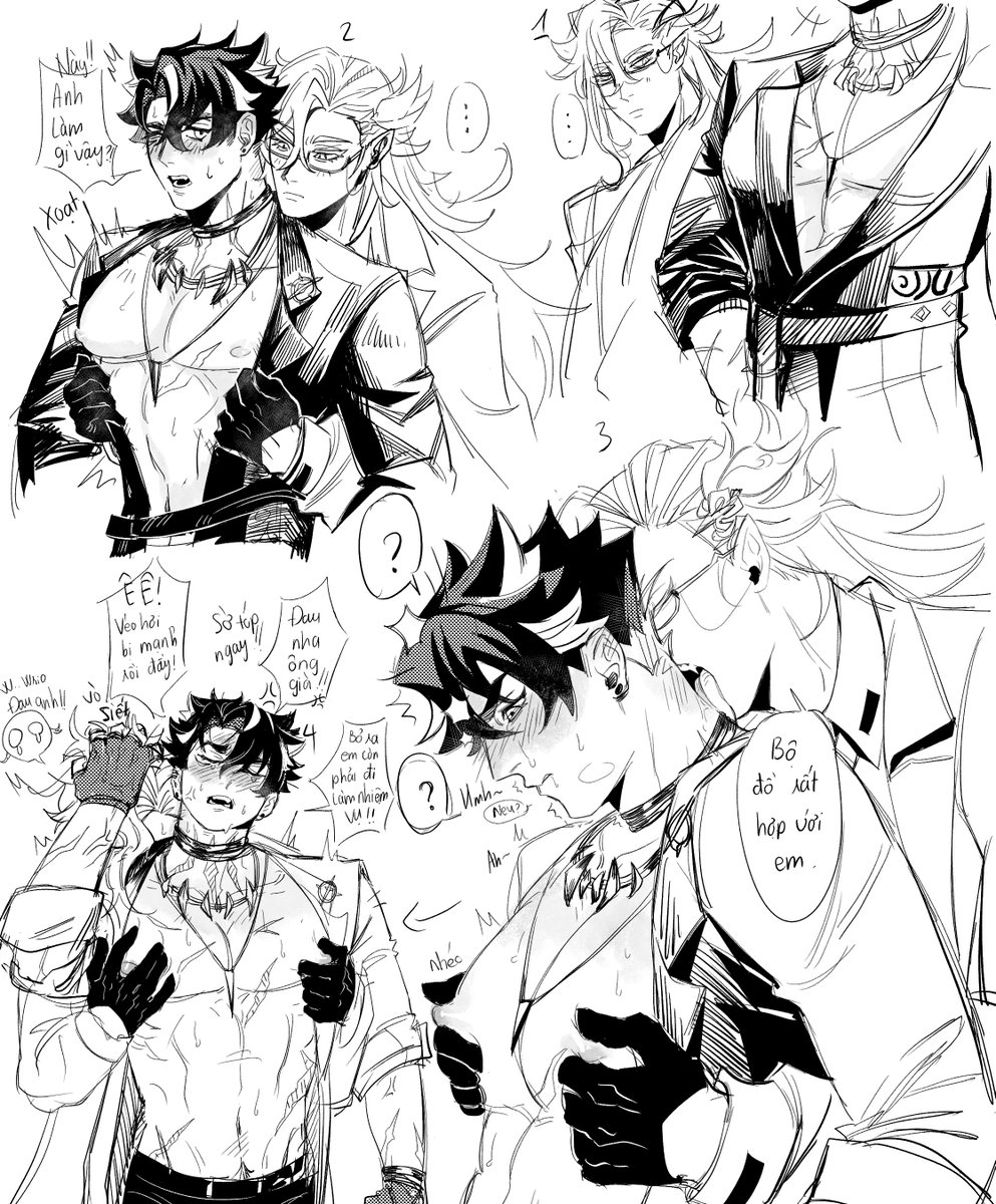 kami_noz's tweet photo. Wrio's outfit in Hoyo fair😭😭
⛓️:what are you doing???
🌧️:This outfit suits you very well.
⛓️:Hey, you pinch too hard, you old fish.
⛓️:Stop, i need to do the task you gave me
*Neuvi was grabbed by the head
🌧️:w..wrio it hurts🥺
#Neuvithesley https://t.co/a70163DQll