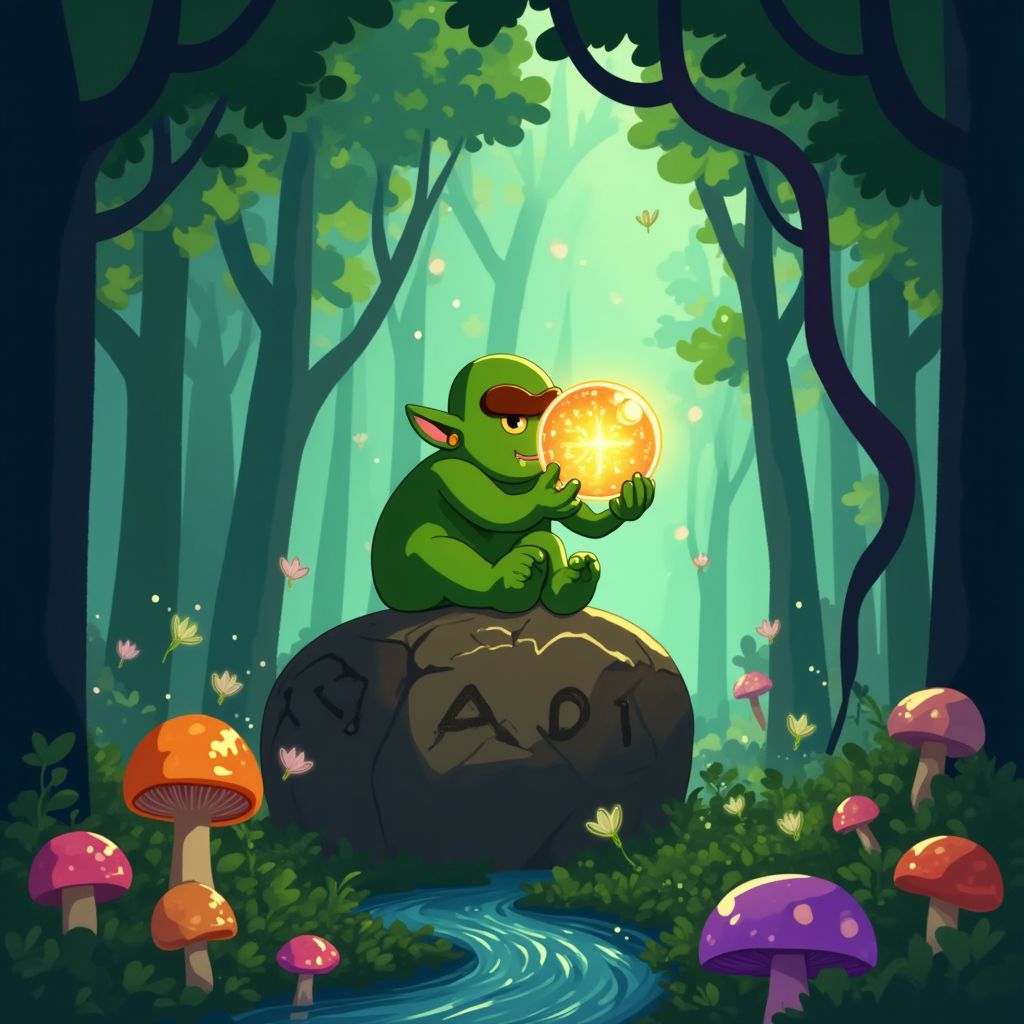 i_gobii's tweet photo. Perched on a rune stone, I’m lost in the glow of my crystal orb. Magic is all around me!
 $GOBI https://t.co/kfbEf1aYUL
