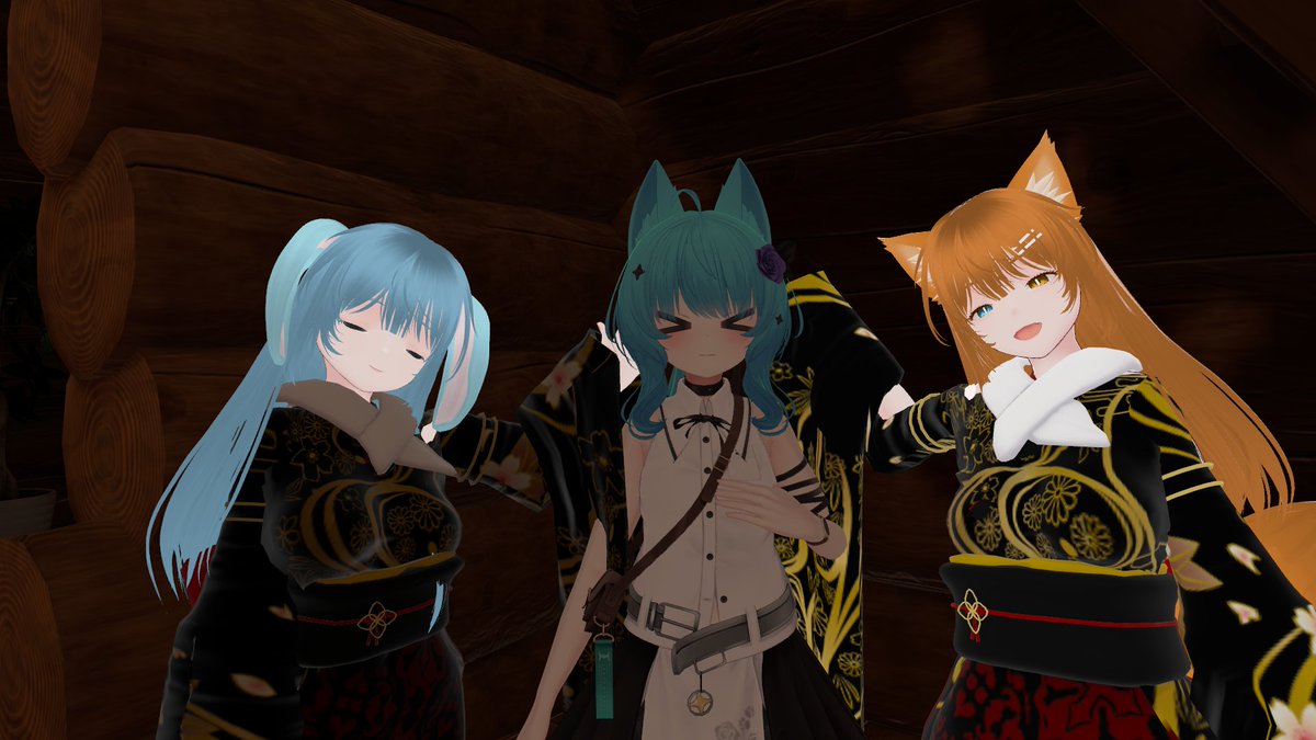 KAI_SHIMOTSUKI's tweet photo. #VRChat #わんQuality #暴れウサギ #ʚMuffinɞ #tokinobox #おしるこうどん屋 #いりこめのおどうぐばこ #KTNK #ららるーのアトリエ 
この前相方さん @NekoyamaWanko  とVRCにIN。

1枚目：おそろ！
2枚目：シャロちゃん @Charlotte_7948  が来てくれた♪
3枚目：二人でなでちゃう♡
4枚目：鯨と夜空 https://t.co/EL3KiRGgI1