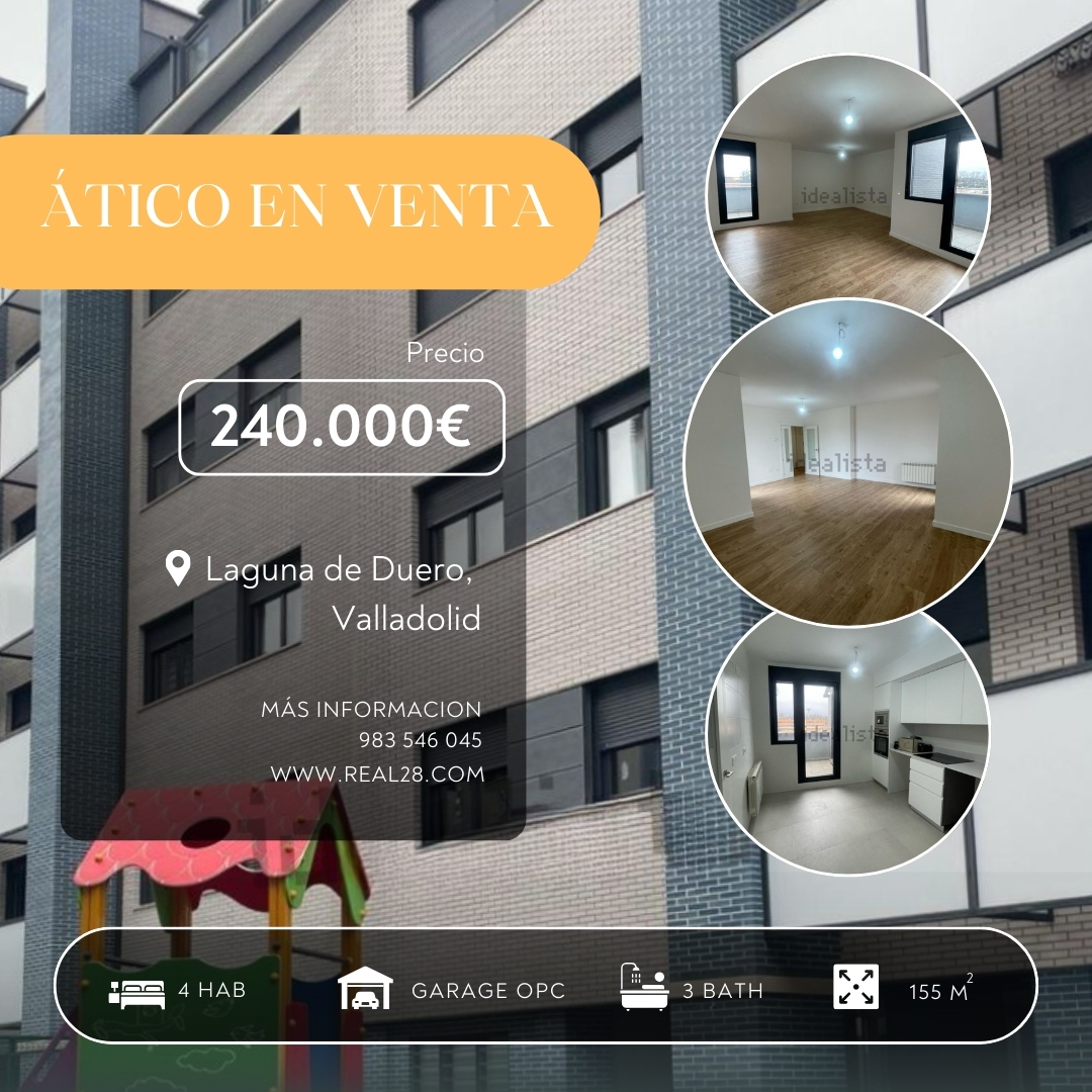 InmoReal28's tweet photo. Ático en Laguna de Duero 🏠
240.000€ 
4 hab. 155 m² (128 m² útiles), planta 4ª, exterior, ascensor, distribuidos en salón comedor, cuatro dormitorios dobles (uno de ellos con baño completo y zona de vestidor); armarios empotrados . https://t.co/toivN9YsGM