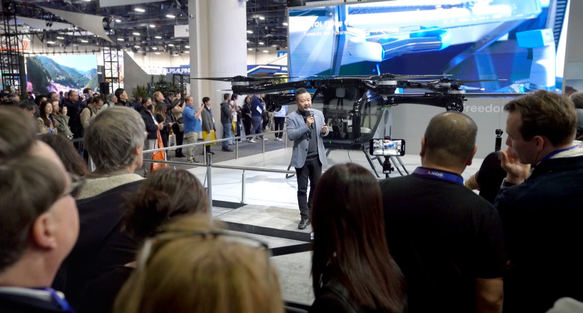 XPENG_Global's tweet photo. XPENG innovation in the spotlight at #CES2025! ��� AEROHT is launched, marking a new era for XPENG and the automotive world!
#FutureMobility #XPENGDriveChange https://t.co/8aj3NT54yp