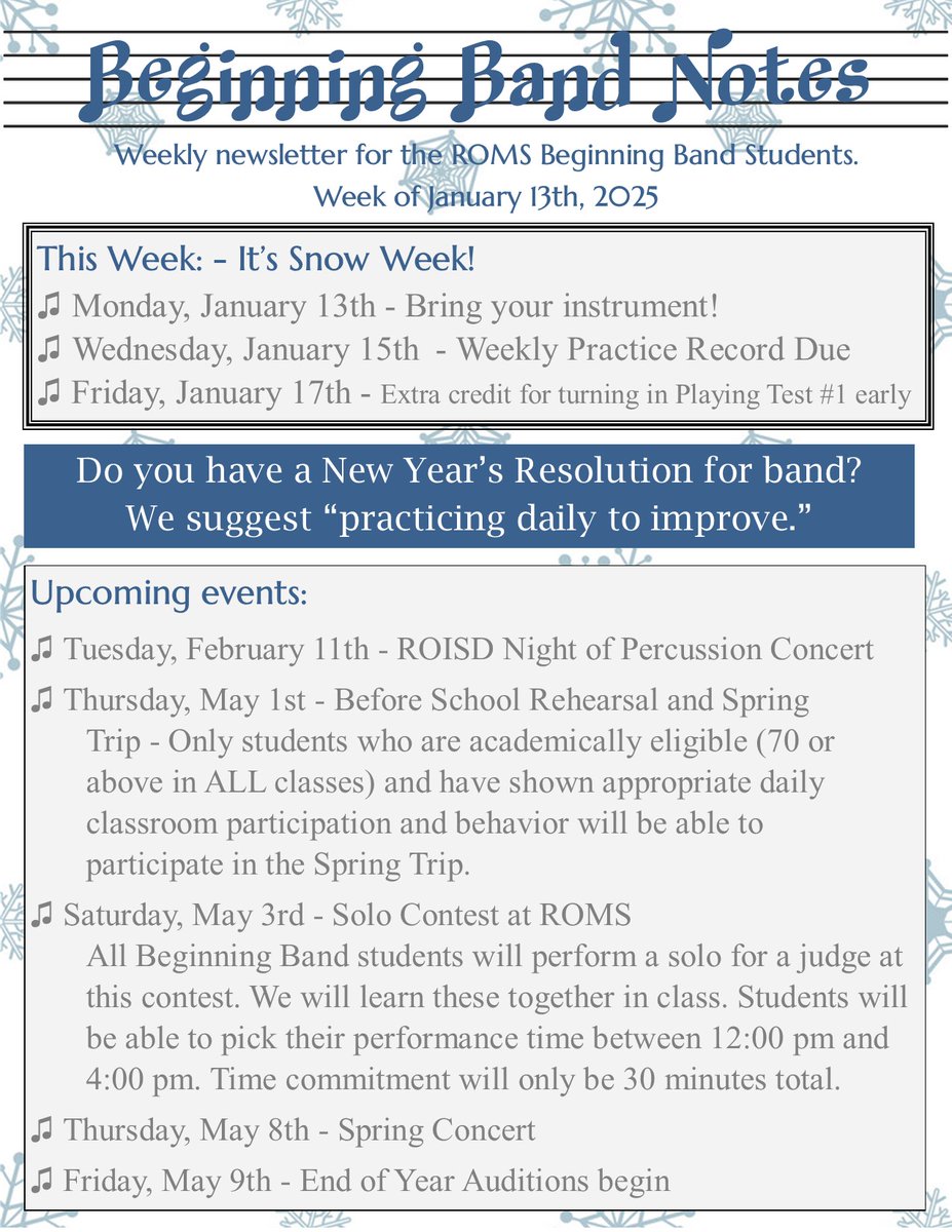 RedOakMSBand's tweet photo. One day wasn't enough last week! See below for this week's newsletters and all of the things coming up this semester. We can't wait to see you! https://t.co/ZJRRbWdvUf