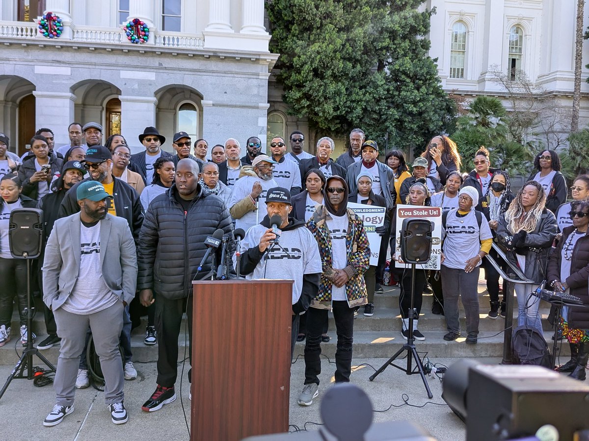 cjecofficial's tweet photo. 100+ #Reparations advocates and supporters w/27+ orgs came to the #Sacramento Capitol this week for our inaugural #California Reparations Education and Advocacy Day (R.E.A.D) @cjecofficial and the FIRST EVER Reparations lobby day in California HISTORY!!!

Altogether, we visited the offices of almost ALL of the 120 CA Senators & Assemblymembers, urging them to introduce or support 2025 Reparations bills including:

1. A state agency to verify Reparations eligibility (lineage-based).
2. A Reparations Fund in the state  Treasury. 
3. Funding for Reparations in the 2025 Budget.
4. Direct monetary (cash) payments.
5. Restitution and compensation for stolen property.

More to come... #READ2025 #CALeg #CAReparations2025 #AmericanFreedmen #FBAF #lineagematters