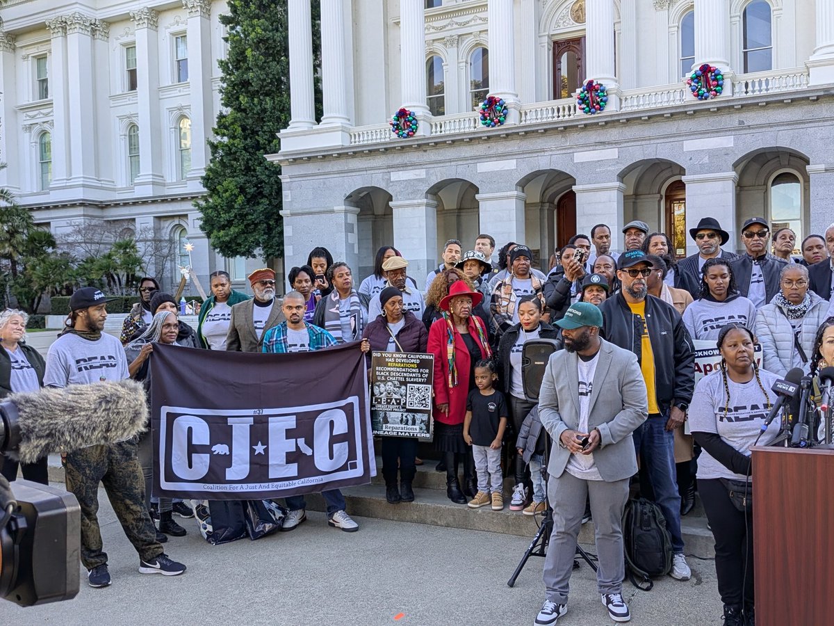 cjecofficial's tweet photo. 100+ #Reparations advocates and supporters w/27+ orgs came to the #Sacramento Capitol this week for our inaugural #California Reparations Education and Advocacy Day (R.E.A.D) @cjecofficial and the FIRST EVER Reparations lobby day in California HISTORY!!!

Altogether, we visited the offices of almost ALL of the 120 CA Senators & Assemblymembers, urging them to introduce or support 2025 Reparations bills including:

1. A state agency to verify Reparations eligibility (lineage-based).
2. A Reparations Fund in the state  Treasury. 
3. Funding for Reparations in the 2025 Budget.
4. Direct monetary (cash) payments.
5. Restitution and compensation for stolen property.

More to come... #READ2025 #CALeg #CAReparations2025 #AmericanFreedmen #FBAF #lineagematters
