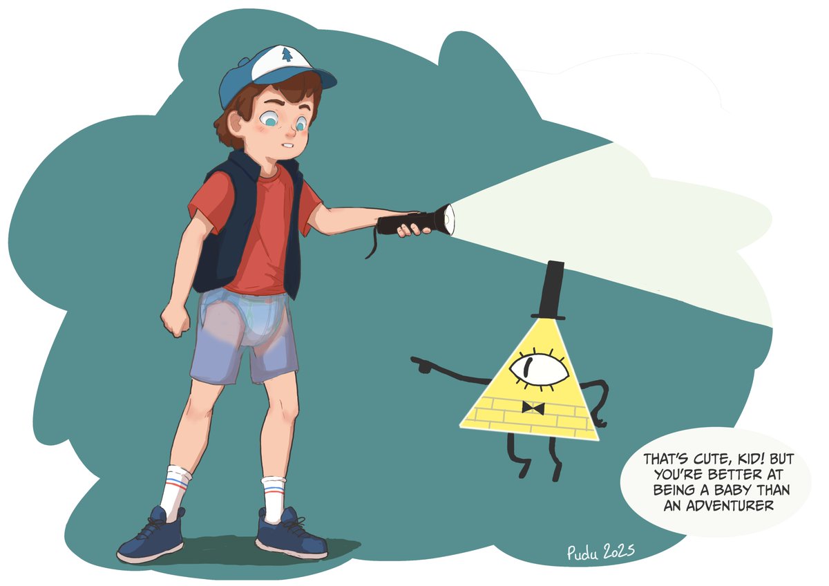 PuduSan's tweet photo. Bill is such a jerk 😈 He never misses an occasion to make fun of Dipper 😅

(I'm a huge fan of Gravity Falls😍) https://t.co/4v6ziRXx1r