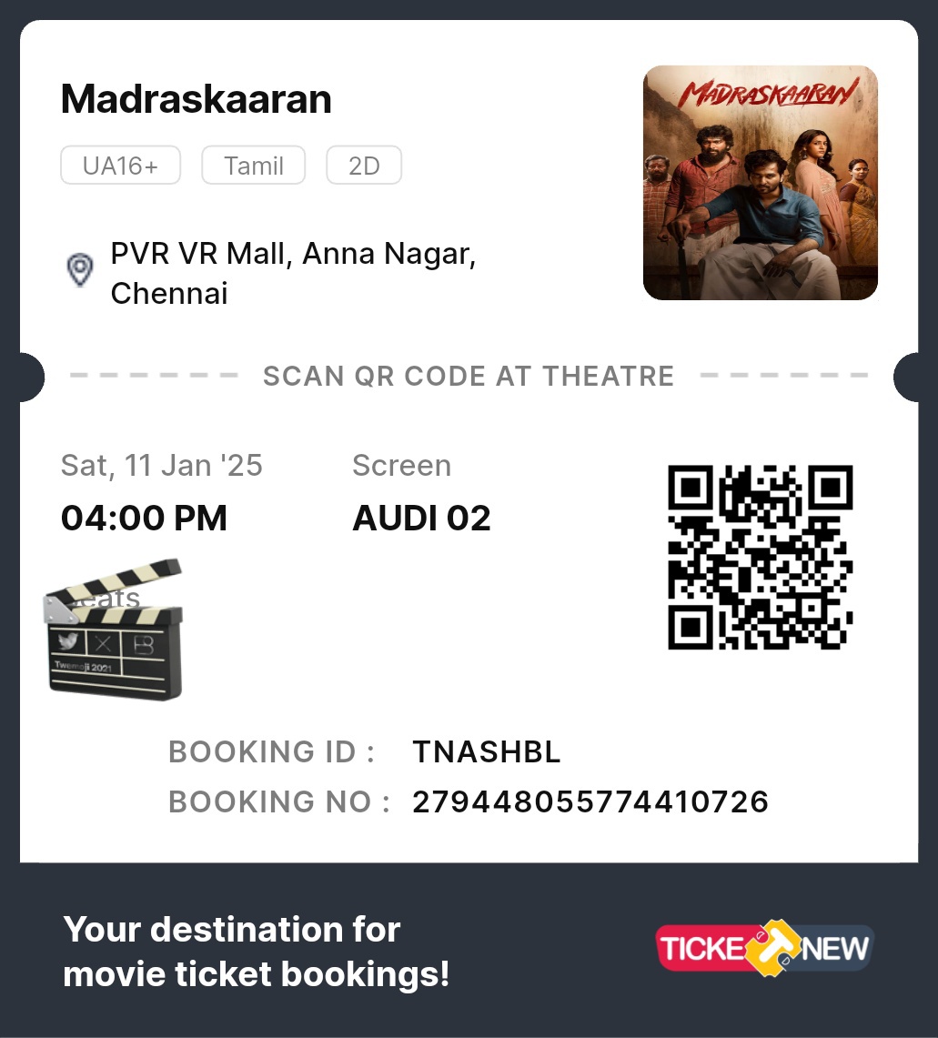 Mersal Vasanth (@mersalvasant22) on Twitter photo #Madraskaaran 🎬 <a href="/_PVRCinemas/">P V R C i n e m a s</a>
Good Action Thriller
Superb 1st Half & Decent 2nd Half
Screenplay & Bgm Good👍
Good to Decent👍
WORTH Watch 💯❣️👌
<a href="/ShaneNigam1/">Shane Nigam</a> 👏🏻🔥 <a href="/KalaiActor/">Kalaiyarasan</a> na👏🏻🔥
<a href="/IamNiharikaK/">Niharika Konidela</a> ❤️ <a href="/SamCSmusic/">𝐒𝐀𝐌 𝐂 𝐒</a>
<a href="/Aishwaryadutta6/">Aishwaryaa dutta</a> <a href="/vaali_mohandas/">வாலி மோகன் தாஸ்</a> 👏🏻
#ShaneNigam
#MadraskaaranPongal #Madraskaaran 🎬 <a href="/_PVRCinemas/">P V R C i n e m a s</a>
Good Action Thriller
Superb 1st Half & Decent 2nd Half
Screenplay & Bgm Good👍
Good to Decent👍
WORTH Watch 💯❣️👌
<a href="/ShaneNigam1/">Shane Nigam</a> 👏🏻🔥 <a href="/KalaiActor/">Kalaiyarasan</a> na👏🏻🔥
<a href="/IamNiharikaK/">Niharika Konidela</a> ❤️ <a href="/SamCSmusic/">𝐒𝐀𝐌 𝐂 𝐒</a>
<a href="/Aishwaryadutta6/">Aishwaryaa dutta</a> <a href="/vaali_mohandas/">வாலி மோகன் தாஸ்</a> 👏🏻
#ShaneNigam
#MadraskaaranPongal