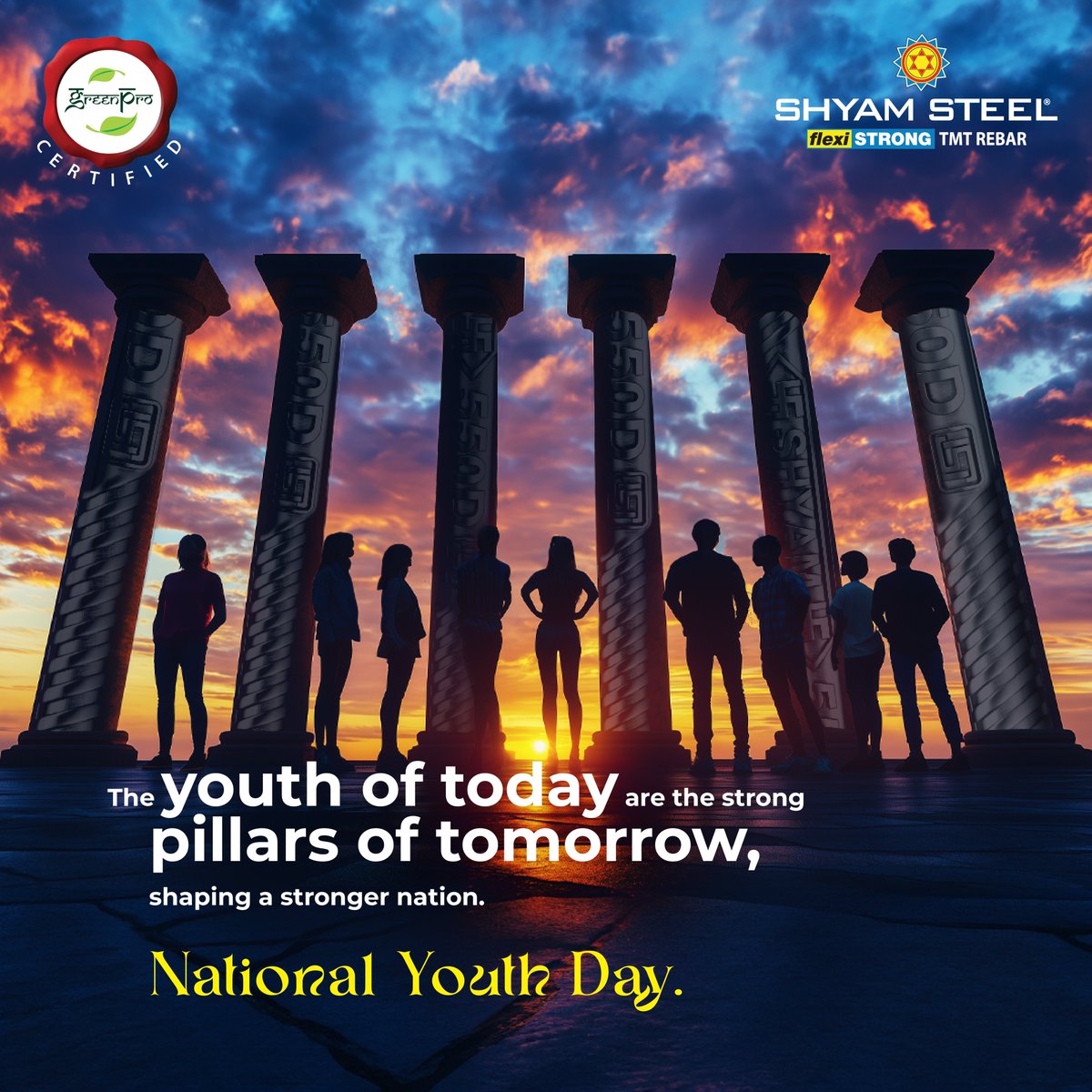 ShyamSteelIndia's tweet photo. On this National Youth Day, let’s celebrate the power of our nation's young people, their vision, and their role in creating a better tomorrow for all.

#ShyamSteelIndia #NationalYouthDay2025 #YouthPower #YoungVisionaries #BetterTomorrow #CelebratingYouth #FutureLeaders https://t.co/AODJBlKzBG