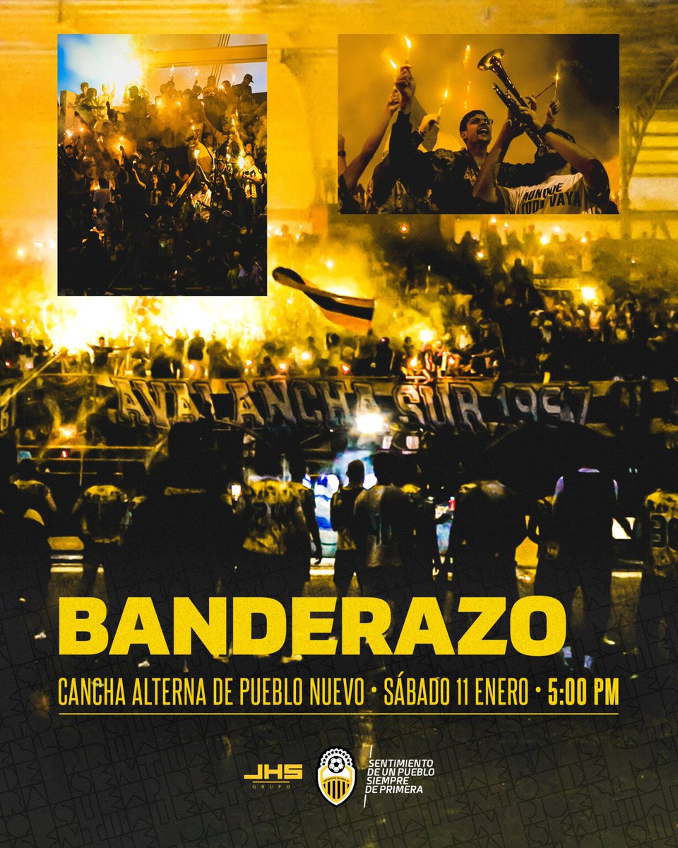 DvoTachira's tweet photo. Hoy, cantemos todos el cumpleaños al equipo de nuestros amores, al B1️⃣1️⃣CAMPEÓN de Venezuela, te esperamos en la Cancha Alterna a las 5pm 👏

¡BANDERAZO DE LA AVALANCHA! 😎

#VamosTáchira 💛🖤 https://t.co/qMp33oiJvp