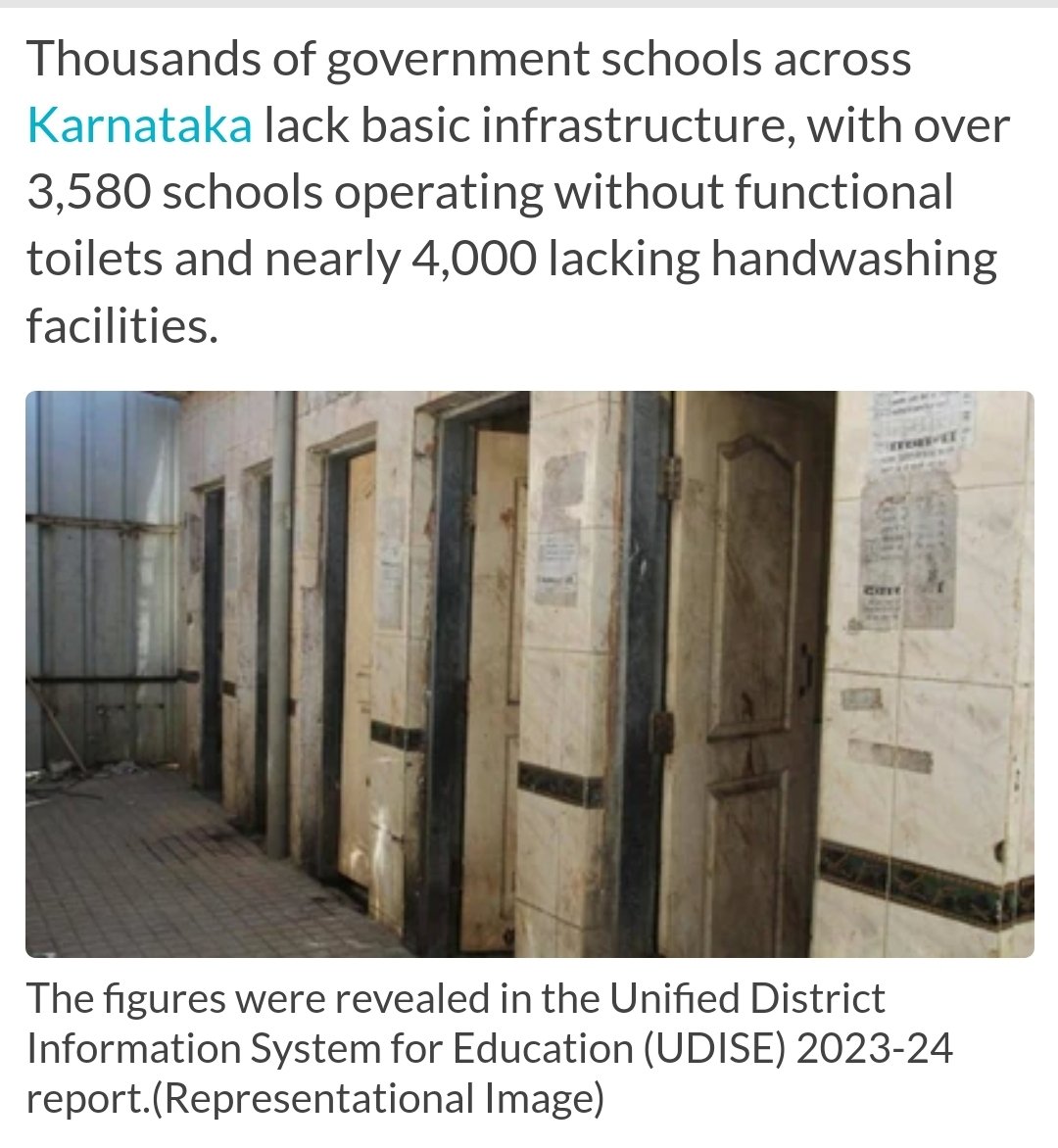 bykarthikreddy's tweet photo. Nearly 4,000 schools in Karnataka lack functional toilets and handwashing facilities.

Last week in Kolar district, 4 children sustained injuries after plaster ceiling of Govt anganwadi building collapsed on them.

#CongressRule https://t.co/hrdDOdinAB