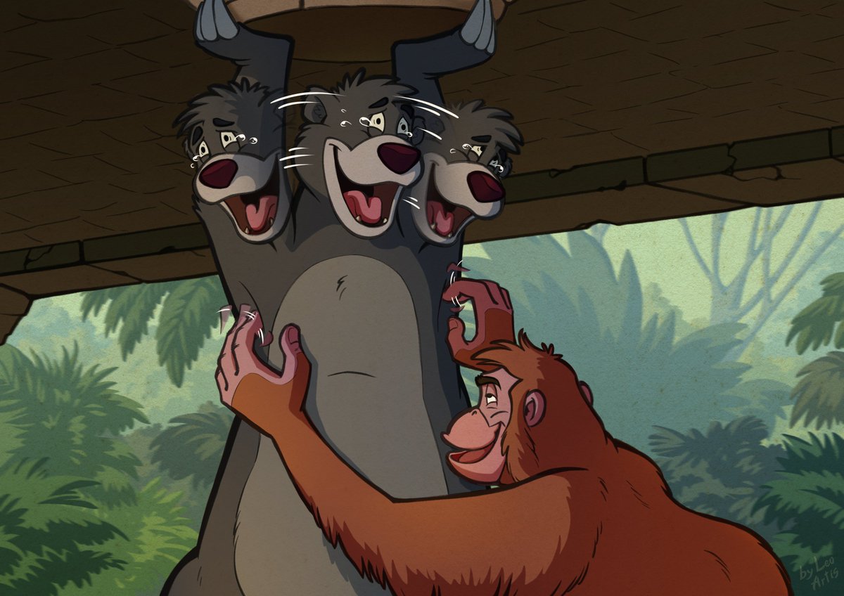 LeoArtis1's tweet photo. Commission: Role reversed 🐻🦧
Anonymous commission
Characters: Baloo and King Louie
#TheJungleBook #Baloo #KingLouie #tickling https://t.co/jCpxdBhvL8